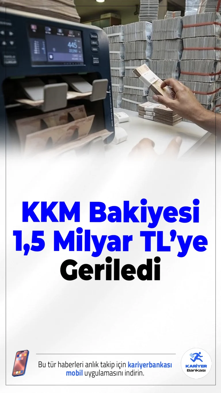 KKM Bakiyesi 1,5 Milyar TL’ye Geriledi.Kur korumalı mevduat hesaplarında düşüş sürüyor. KKM bakiyesi 1,5 milyar TL’ye inerken toplam mevduat içindeki payı yok denecek seviyeye geldi.