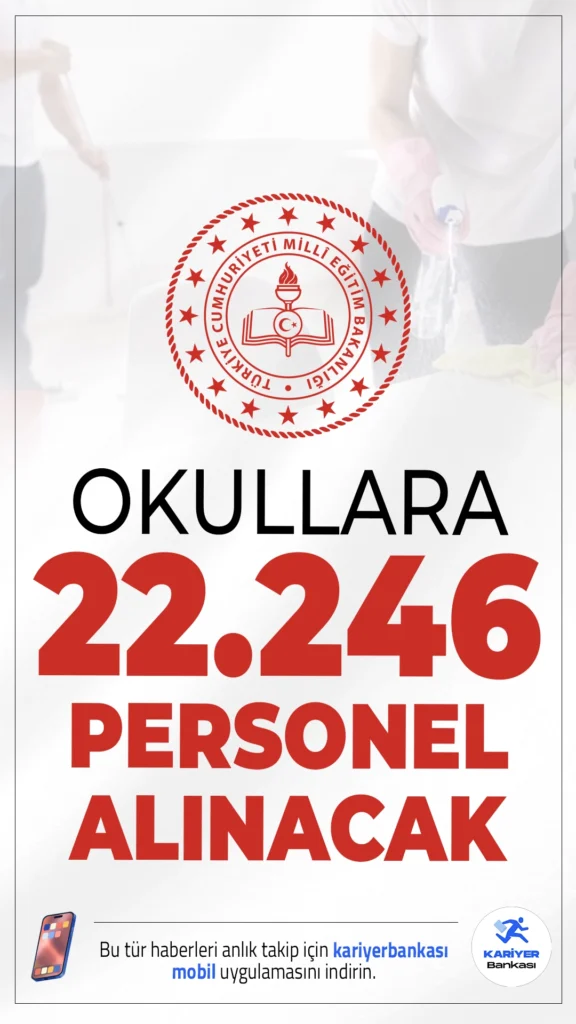 MEB Okullara 26.246 TYP Personel Alımı Yapıyor.Milli Eğitim Bakanlığı (MEB), 2026 yılı eğitim öğretim döneminde okullarda görevlendirilmek üzere 26.246 TYP temizlik personeli alımı için başvuruları almaya devam ediyor. İŞKUR üzerinden yürütülen Toplum Yararına Program (TYP) kapsamında gerçekleştirilecek alımlar, birçok şehirde okulların temizlik hizmetlerinde görev yapacak geçici personelleri kapsıyor.