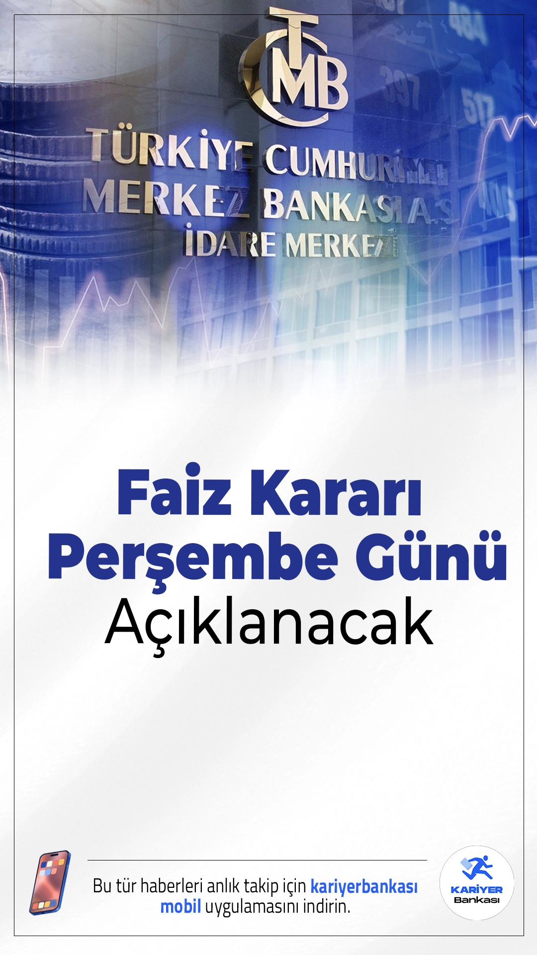 Merkez Bankası Faiz Kararını Perşembe Günü Açıklayacak.Piyasalar, Türkiye Cumhuriyet Merkez Bankası’nın perşembe günü açıklayacağı faiz kararına odaklandı. Ekonomistlerin büyük bölümü faizin sabit kalmasını bekliyor.