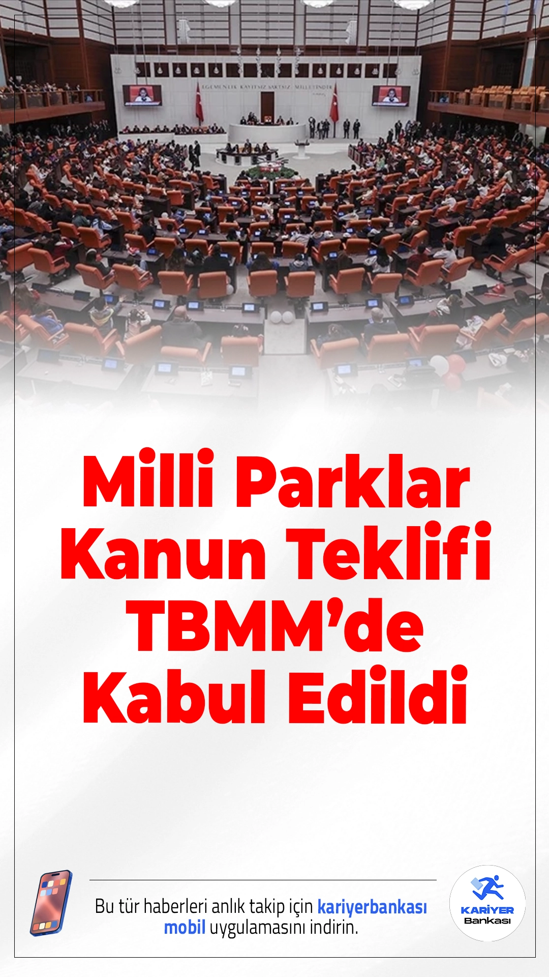 Milli Parklar Kanun Teklifi TBMM’de Kabul Edildi.Milli parkların korunması ve yönetimine ilişkin yeni düzenlemeler TBMM’den geçti. Ekosistem ve biyolojik çeşitliliğin korunmasına yönelik yetkiler genişletildi.