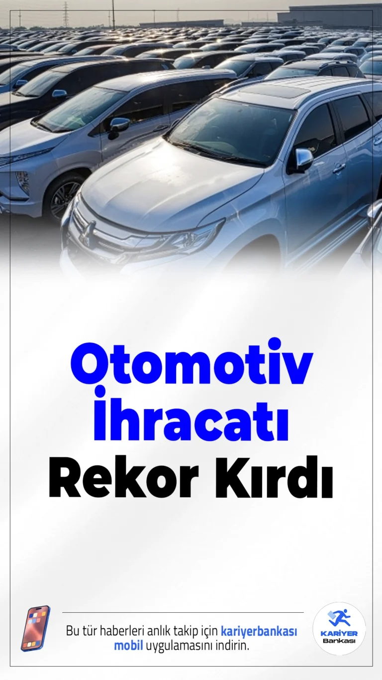 Otomotiv İhracatı Rekor Kırdı: 41,5 Milyar Dolar Seviyesine Ulaştı.Türkiye otomotiv sektörü ihracatta tarihi başarı yakaladı. 41,5 milyar dolarlık rakamla tüm zamanların en yüksek seviyesine ulaşıldı.