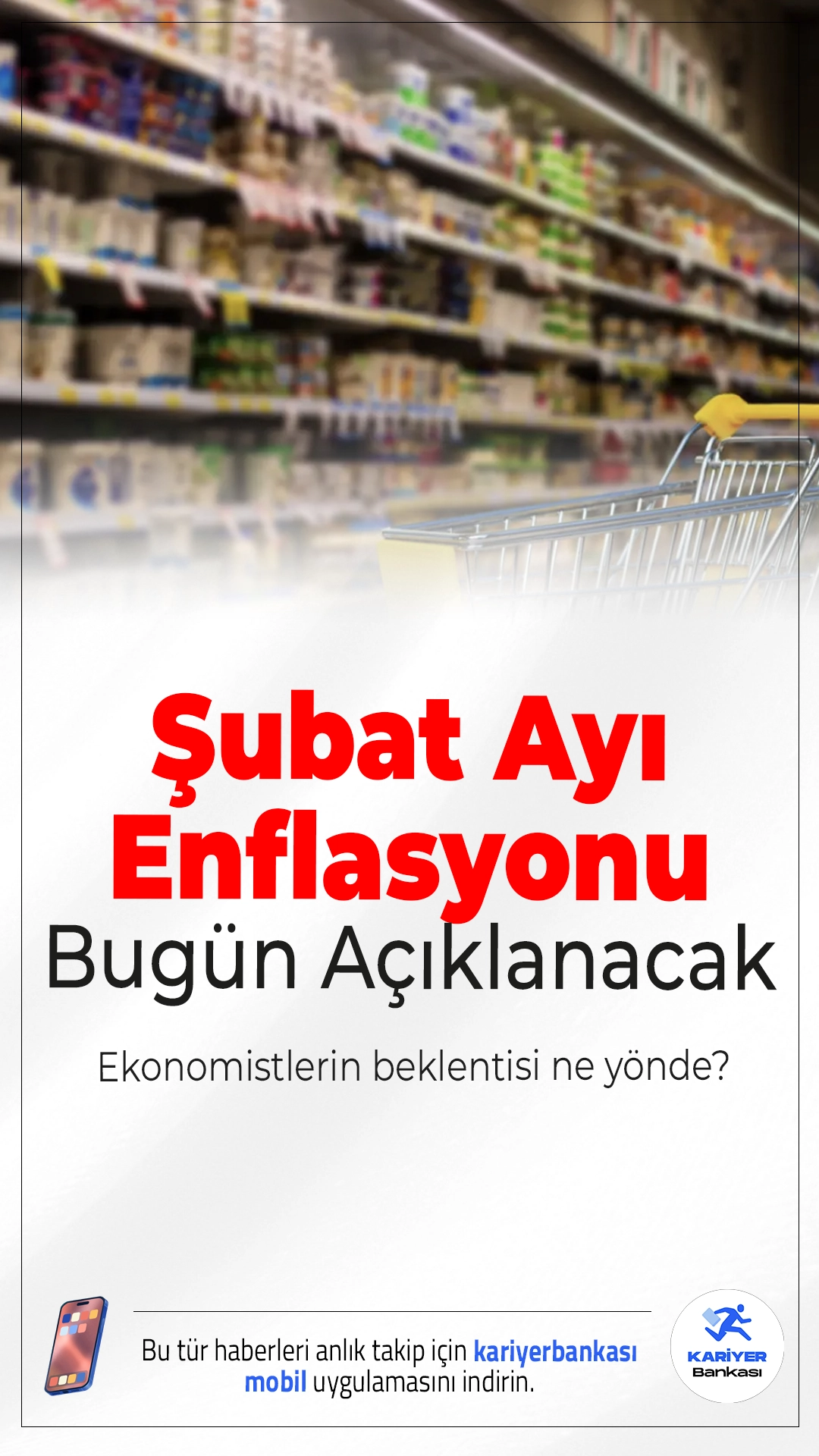 Şubat Ayı Enflasyonu Bugün Açıklanacak.TÜİK’in bugün duyuracağı şubat enflasyon verileri öncesinde aylık beklenti yüzde 2,87, yıllık enflasyon tahmini ise yüzde 31,42 seviyesinde bulunuyor.