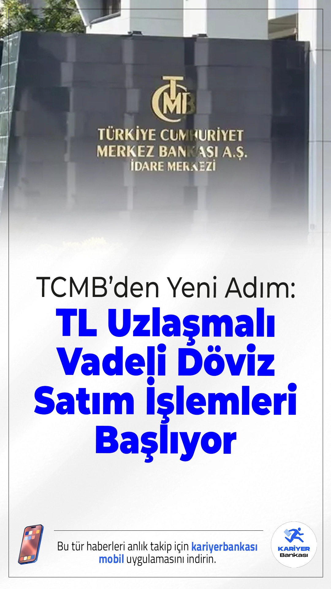 TCMB’den Yeni Adım: TL Uzlaşmalı Vadeli Döviz Satım İşlemleri Başlıyor.Merkez Bankası, döviz piyasasındaki oynaklığı azaltmak ve likiditeyi dengelemek amacıyla TL uzlaşmalı vadeli döviz satım işlemlerine başlayacağını duyurdu.