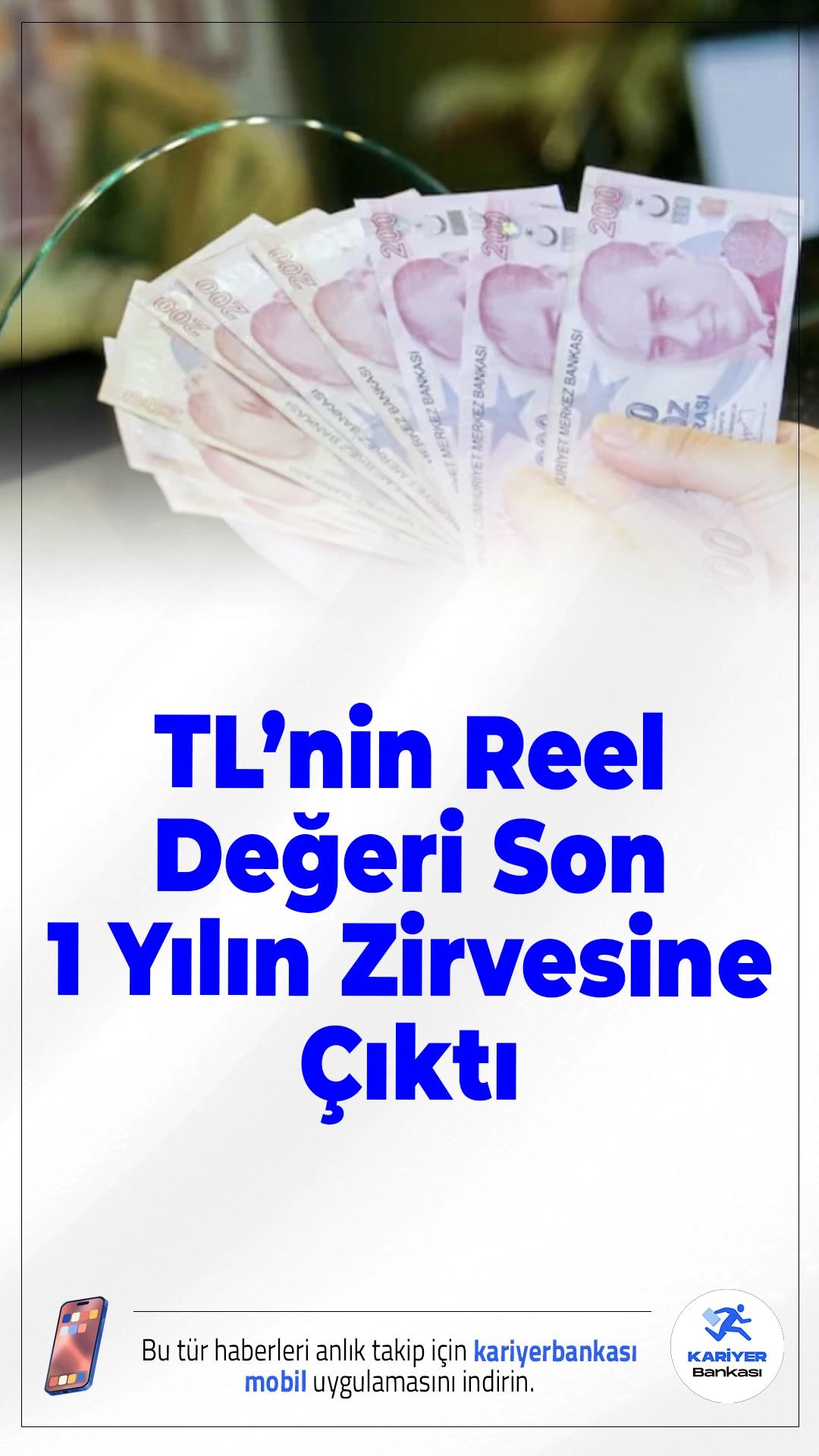 TL’nin Reel Değeri Son 1 Yılın Zirvesine Çıktı.Türkiye Cumhuriyet Merkez Bankası verilerine göre reel efektif döviz kuru endeksi şubat ayında yükselerek son bir yılın en yüksek seviyesine ulaştı.
