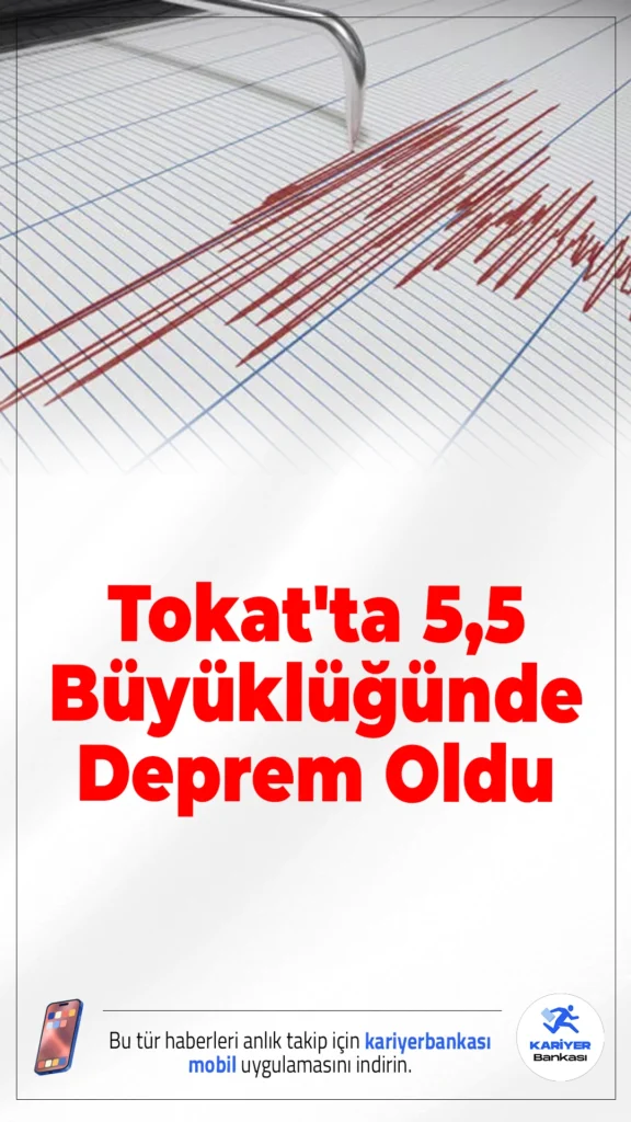 Tokat’ta 5,5 Büyüklüğünde Deprem Oldu.Tokat’ın Niksar ilçesinde meydana gelen 5,5 büyüklüğündeki deprem Samsun, Amasya, Ordu ve Sivas’ta hissedildi. İlk belirlemelere göre olumsuz bir durum bulunmadığı bildirildi.