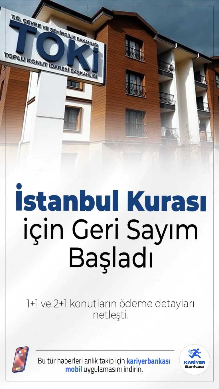 TOKİ İstanbul Kurası için Geri Sayım: 1+1 ve 2+1 Konutların Ödeme Detayları Netleşti.TOKİ’nin İstanbul’da inşa edeceği 100 bin sosyal konut için kura çekimi bayram sonrası yapılacak. 1+1 ve 2+1 konutların fiyatları ile 240 ay vadeli ödeme planı da netleşti.