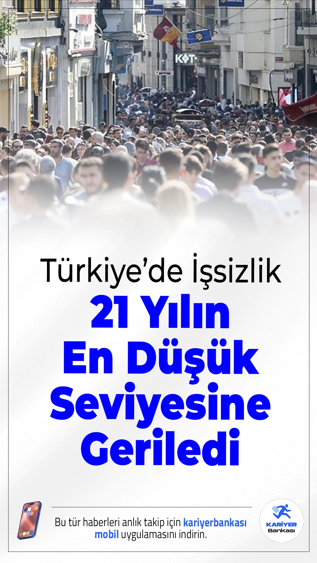 Türkiye’de İşsizlik 21 Yılın En Düşük Seviyesine Geriledi.2025 yılında işsizlik oranı yüzde 8,3’e düşerek son 21 yılın en düşük seviyesine indi, genç işsizlikte de gerileme dikkat çekti.