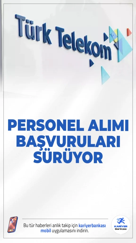 Türk Telekom Personel Alımı Başvuruları Sürüyor.Türkiye’nin önde gelen telekomünikasyon şirketlerinden Türk Telekom, 2026 yılı için farklı alanlarda yeni personel alımı için başvuru işlemleri devam ediyor. Şirket tarafından yayımlanan güncel iş ilanlarına göre çok sayıda uzman, mühendis ve yönetici pozisyonu için başvurular devam ediyor. Başvurular Türk Telekom’un kariyer sayfası üzerinden online olarak gerçekleştiriliyor.