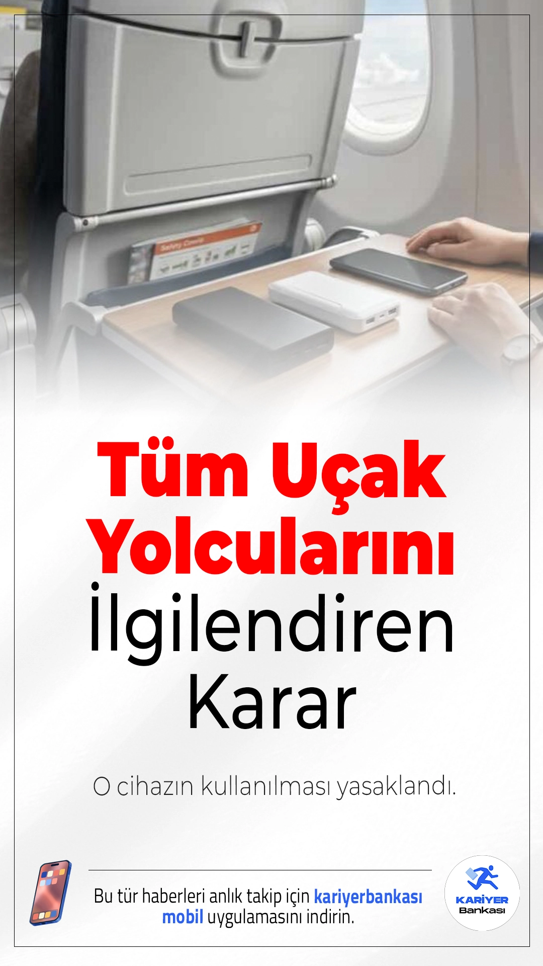 Tüm Uçak Yolcularını İlgilendiren Karar Açıklandı.Uluslararası Sivil Havacılık Örgütü, lityum bataryaların oluşturduğu riskleri azaltmak amacıyla tüm yolcuları ilgilendiren önemli bir kararı yürürlüğe aldı. 27 Mart 2026 itibarıyla uluslararası uçuşlarda powerbank kullanımına ciddi kısıtlamalar getirildi.