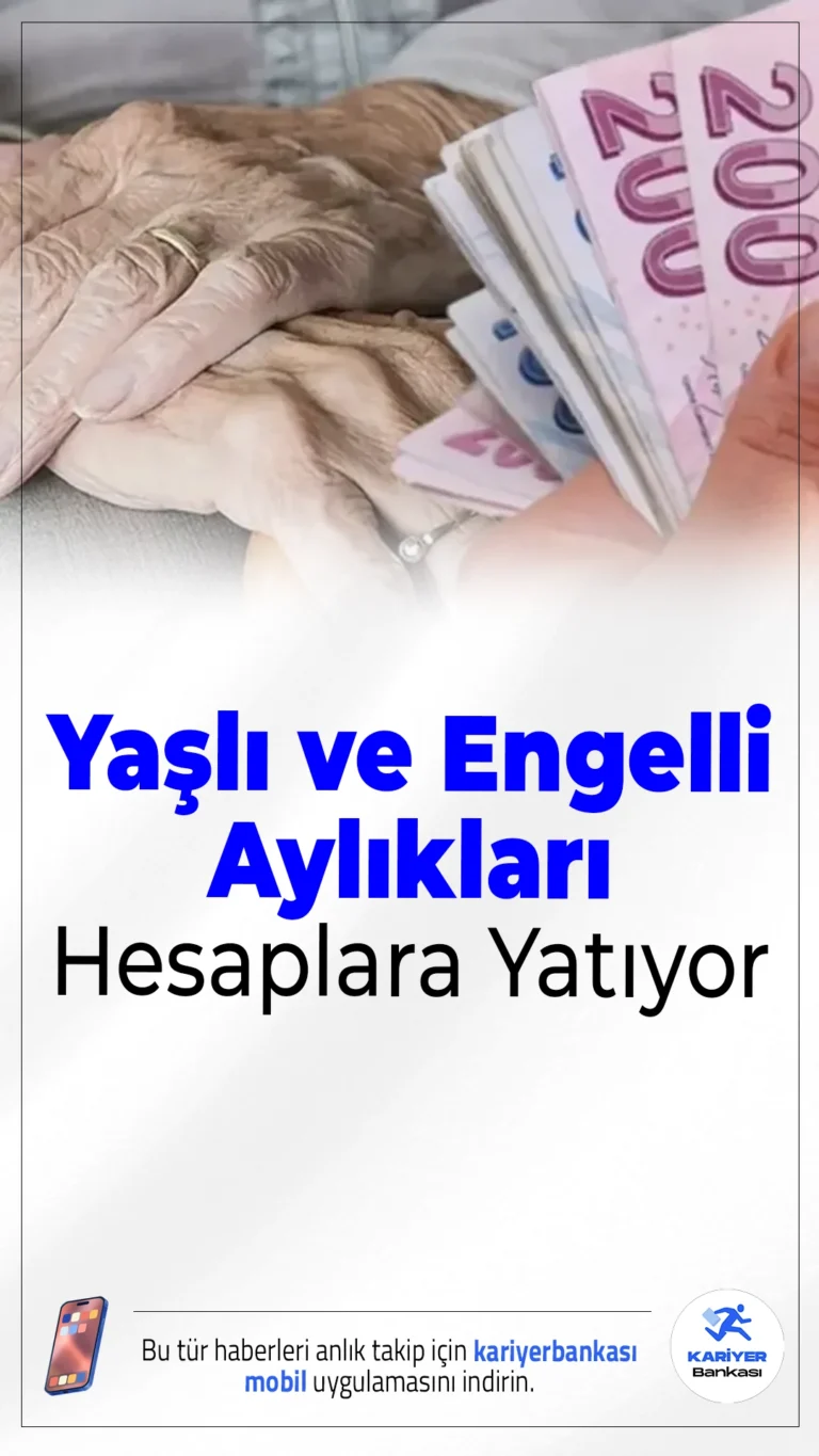 Mart Ayı Yaşlı ve Engelli Aylıkları Hesaplara Yatırılmaya Başlandı.Aile ve Sosyal Hizmetler Bakanlığı, mart ayına ilişkin yaşlı ve engelli aylıklarını ödemeye başladı. Toplamda 8,5 milyar liralık destek vatandaşların hesaplarına aktarılıyor.