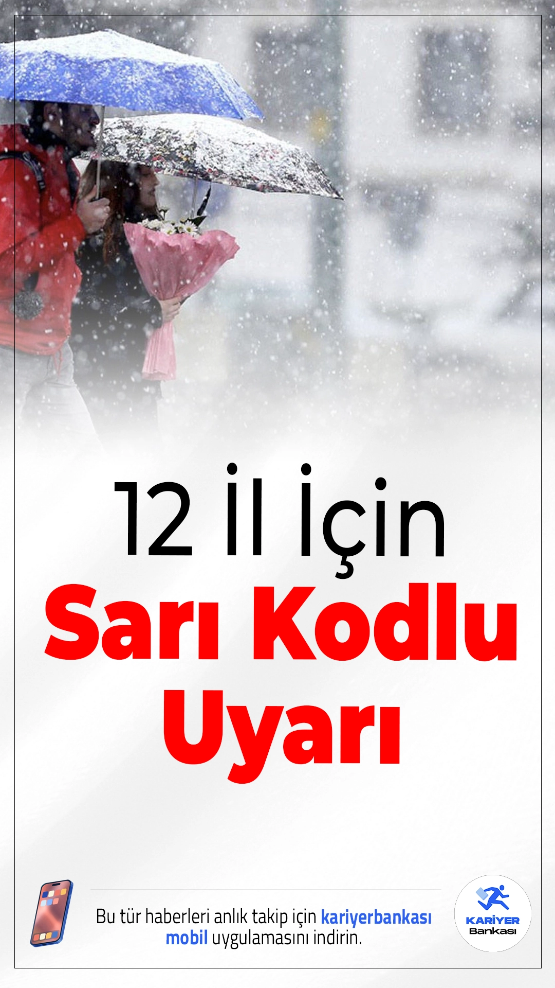12 İl İçin Sarı Kod Uyarısı Geldi.Meteoroloji, Güneydoğu ve Doğu bölgeleri için sarı kodlu uyarı verdi; kuvvetli yağış ve çığ riski öne çıkıyor.