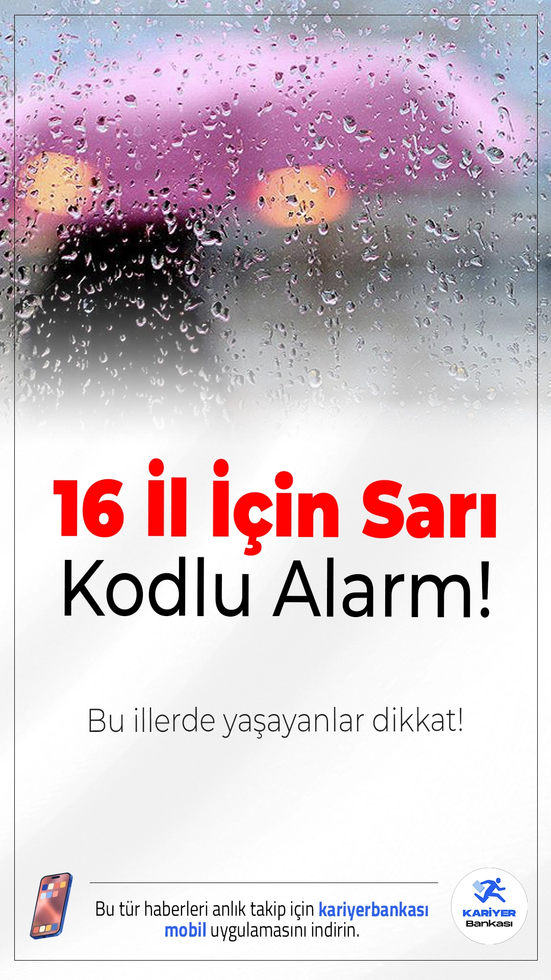 Meteoroloji’den 16 İl İçin Sarı Kodlu Alarm!Türkiye genelinde gök gürültülü sağanak yağış etkili olacak; 16 il için sarı kodlu uyarı yapıldı.