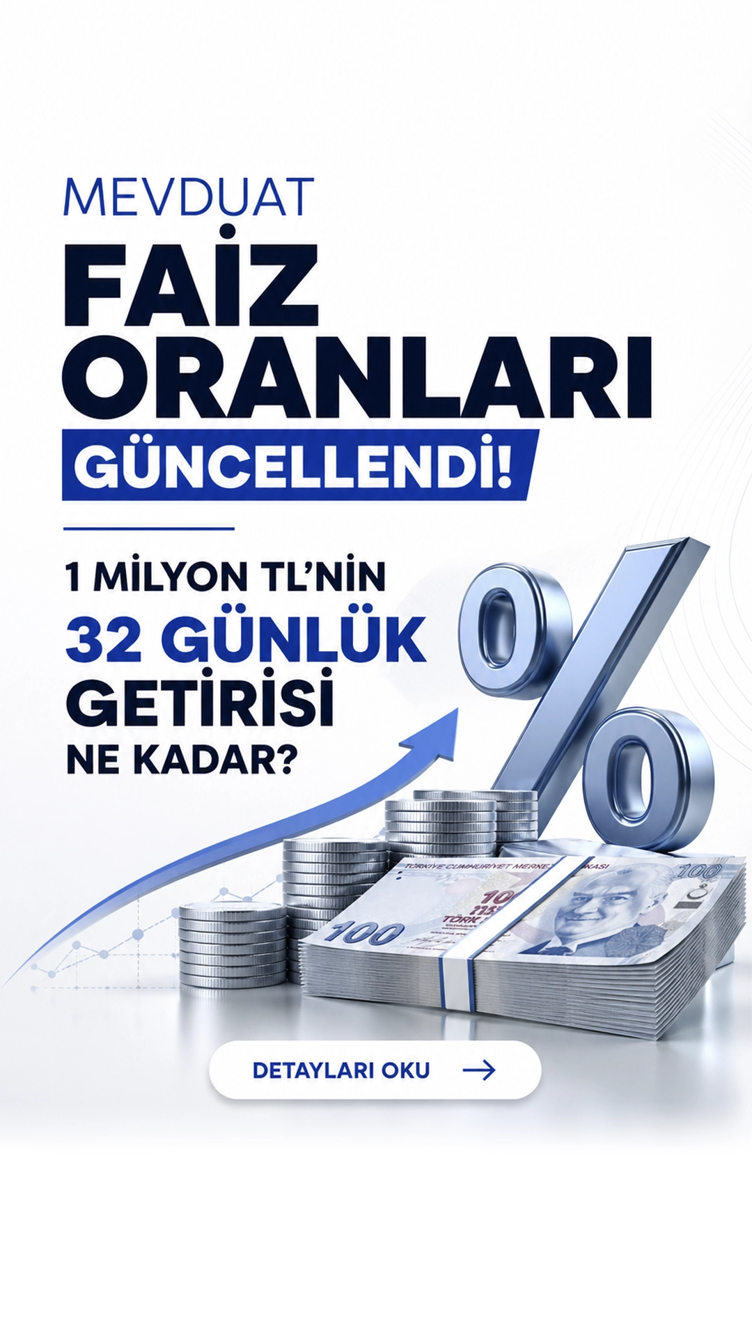 Mevduat Faiz Oranları Güncellendi: 1 Milyon TL’nin 32 Günlük Getirisi Ne Kadar?Bankaların güncel mevduat faiz oranlarıyla 1 milyon TL’nin 32 günlük net getirisi yeniden merak konusu oldu.