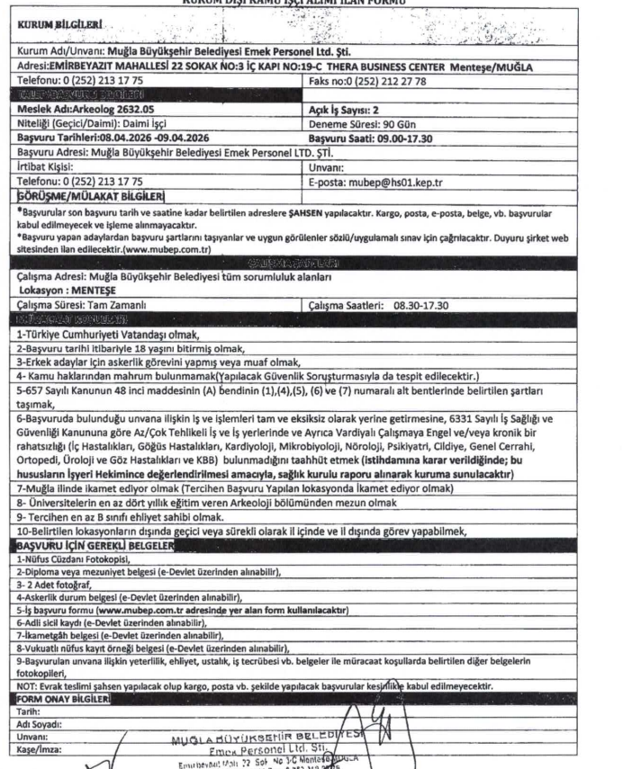 MUBEP 2026 Personel Alımı