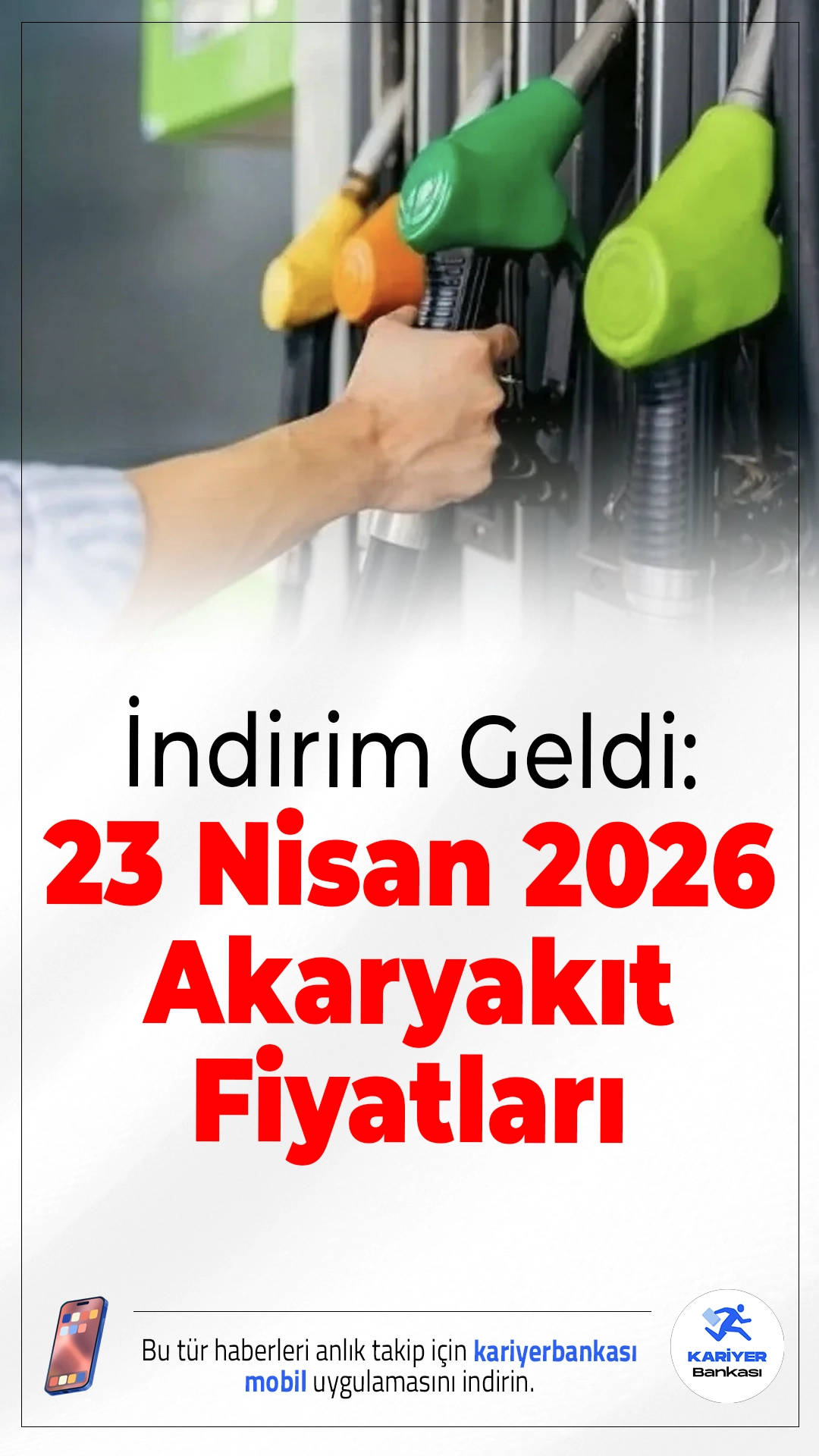 Motorine İndirim Geldi: 23 Nisan 2026 Güncel Akaryakıt Fiyatları.Motorin fiyatlarına gece yarısından itibaren 2,33 TL indirim uygulanırken, benzin ve LPG fiyatlarında değişiklik beklenmiyor.