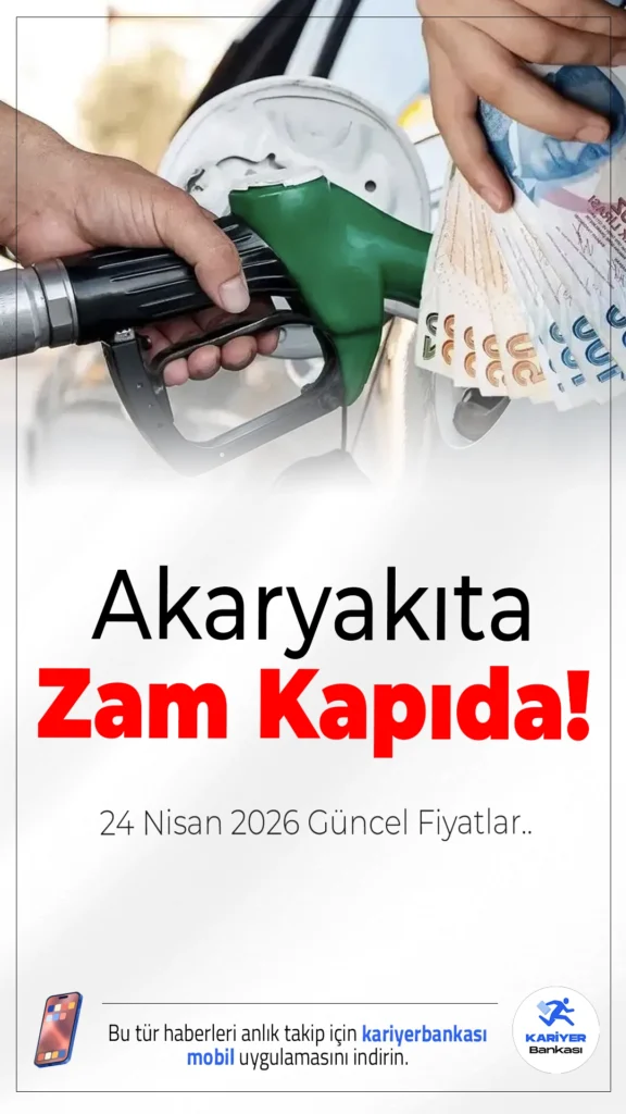 Akaryakıta Zam Kapıda: 24 Nisan 2026 Güncel Fiyatlar.Brent petrol ve döviz kurundaki dalgalanmalar akaryakıt fiyatlarını etkilemeye devam ederken, motorine yeni bir zam bekleniyor.
