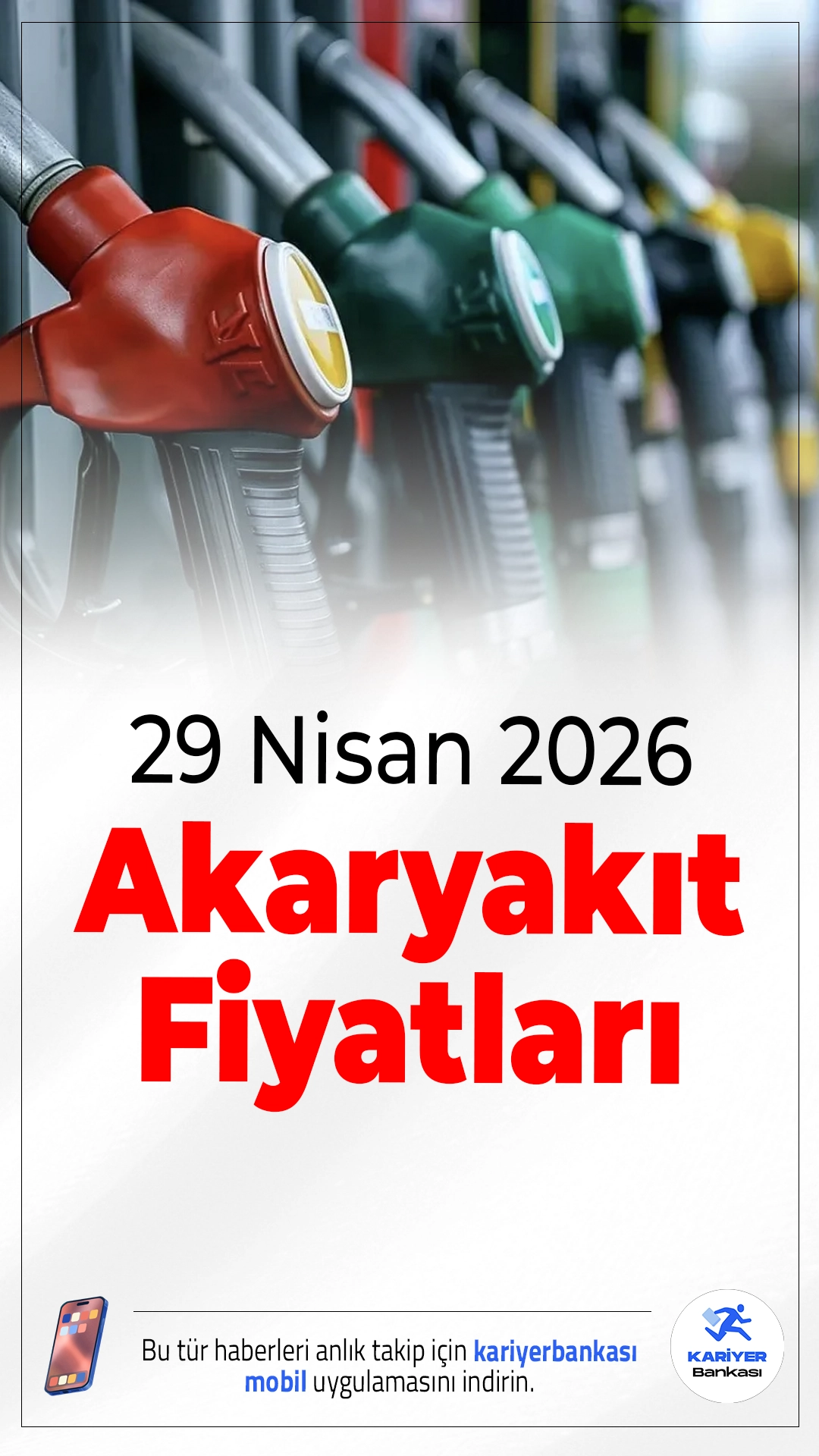 29 Nisan 2026 Benzin, Motorin ve LPG Fiyatları..Benzin, motorin ve LPG fiyatları 29 Nisan 2026’da şehir şehir yeniden merak konusu oldu.