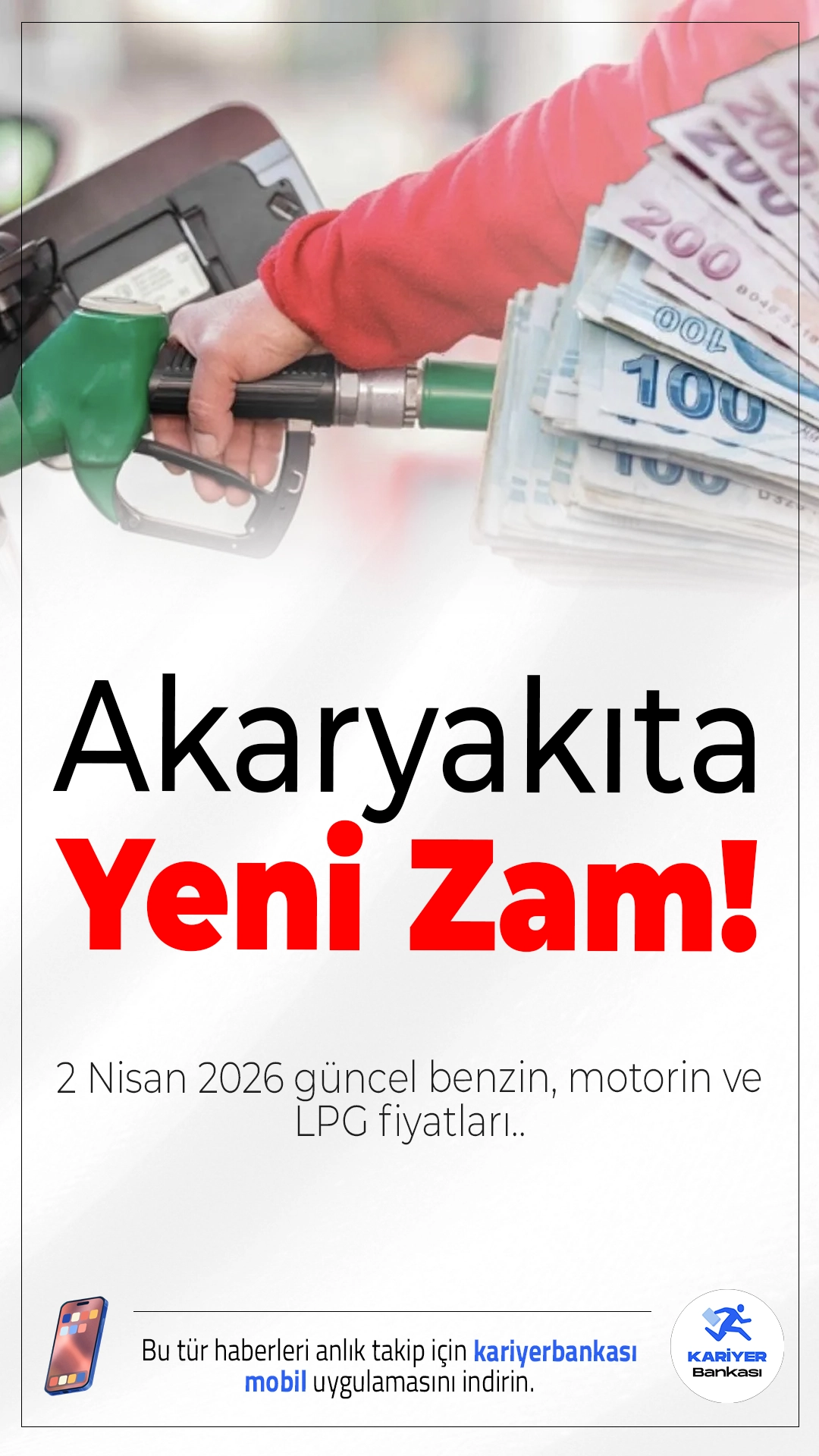Akaryakıta Yeni Zam: 2 Nisan 2026 Güncel Benzin, Motorin ve LPG Fiyatları.LPG’ye gelen 4,50 TL zam sonrası akaryakıt fiyatları yeniden yükseldi, büyük şehirlerde litre fiyatları dikkat çekti.