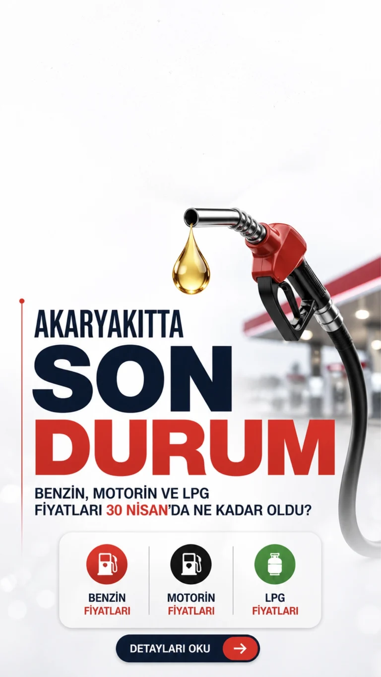 Akaryakıtta Son Durum: Benzin, Motorin ve LPG Fiyatları 30 Nisan’da Ne Kadar Oldu?Brent petrol fiyatlarında yaşanan hareketlilik, döviz kurundaki değişimler ve vergi düzenlemeleri, akaryakıt tabelalarını doğrudan etkilemeye devam ediyor. Araç sahipleri ise 30 Nisan 2026 Perşembe günü itibarıyla “Benzine zam geldi mi?”, “Motorin kaç TL oldu?”, “LPG fiyatı ne kadar?” sorularına yanıt arıyor.