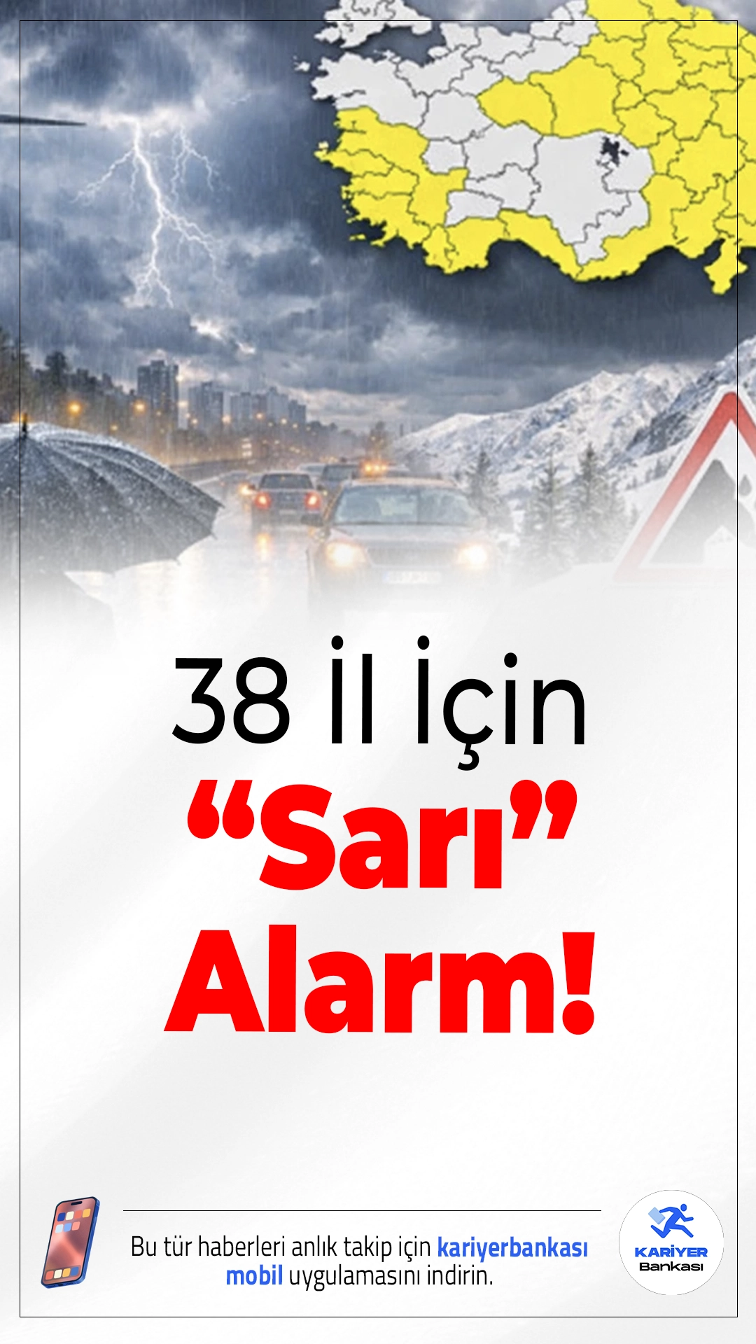 38 İl İçin “Sarı” Alarm! Kuvvetli Yağış, Don ve Çığ Uyarısı.Meteoroloji, 11 Nisan için 38 kentte sarı alarm verdi; yağış, don ve çığ riskine karşı vatandaşların dikkatli olması istendi.
