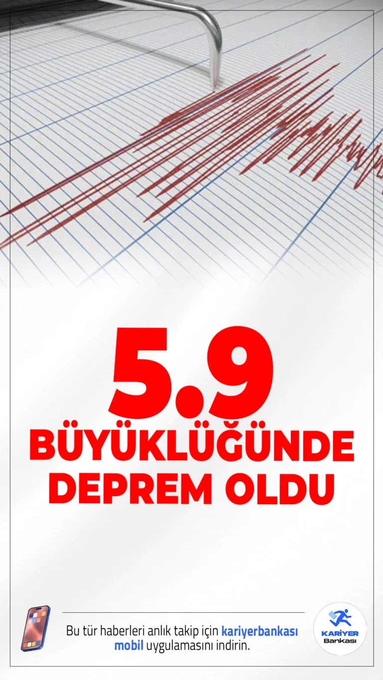 Ege Denizi’nde 5.9 Büyüklüğünde Deprem Oldu.Ege Denizi açıklarında meydana gelen 5.9 büyüklüğündeki deprem, sabah saatlerinde bölgede hissedildi.
