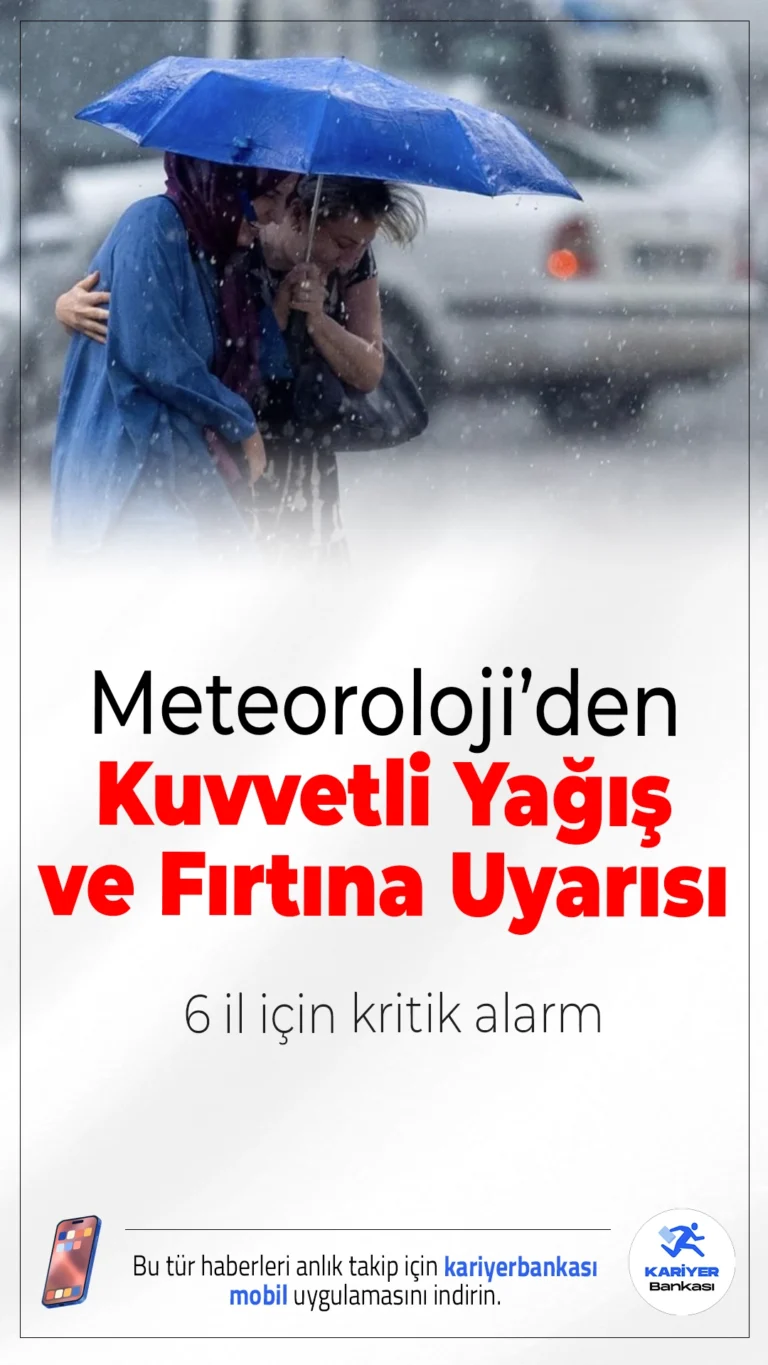 Meteoroloji’den 6 İl için Kuvvetli Yağış ve Fırtına Uyarısı.1 Nisan 2026 hava durumu raporuna göre birçok bölgede sağanak beklenirken, bazı iller için kuvvetli yağış ve fırtına uyarısı yapıldı.