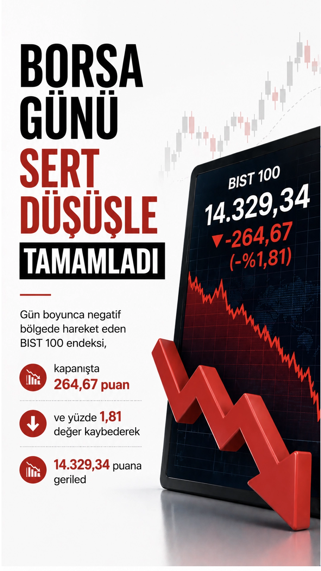 Borsa Günü Sert Düşüşle Tamamladı