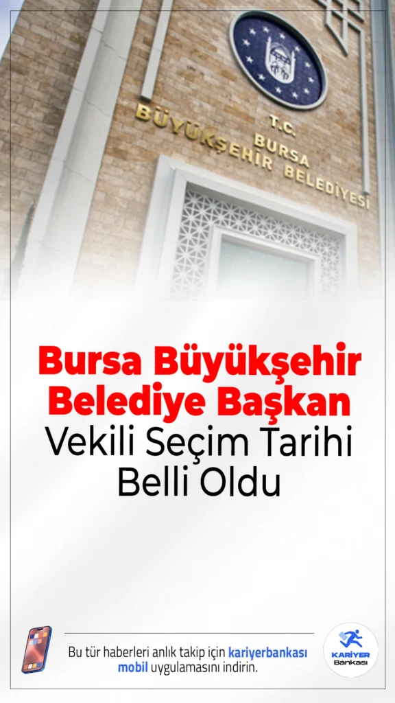 Bursa’da Kritik Süreç: Başkan Vekili Seçimi 9 Nisan’da Yapılacak.Görevden uzaklaştırılan Mustafa Bozbey’in yerine Bursa Büyükşehir Belediye Başkan Vekili seçimi için meclis 9 Nisan’da toplanacak.