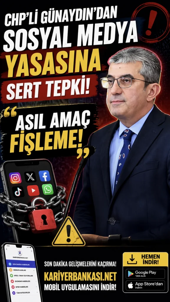 CHP’li Günaydın’dan Sosyal Medya Yasasına Sert Tepki: “Asıl Amaç Fişleme!”