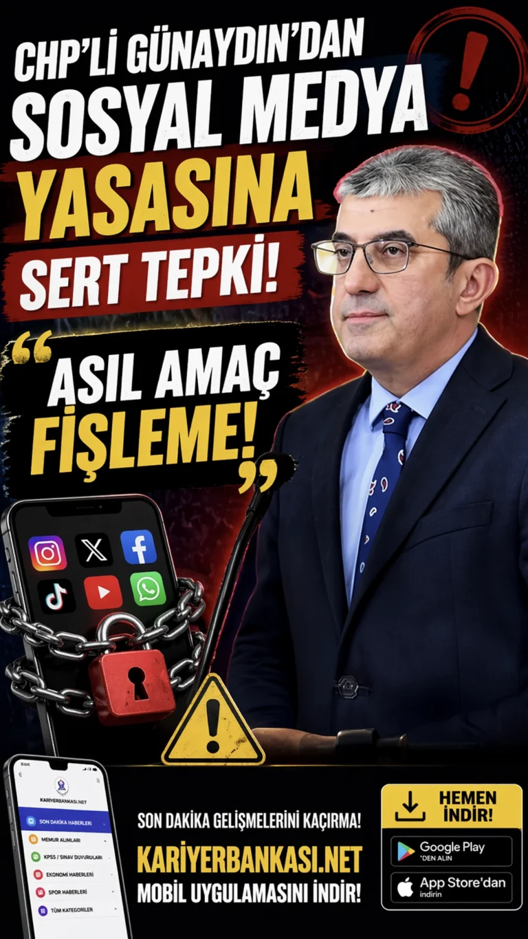 CHP’li Günaydın’dan Sosyal Medya Yasasına Sert Tepki: “Asıl Amaç Fişleme!”