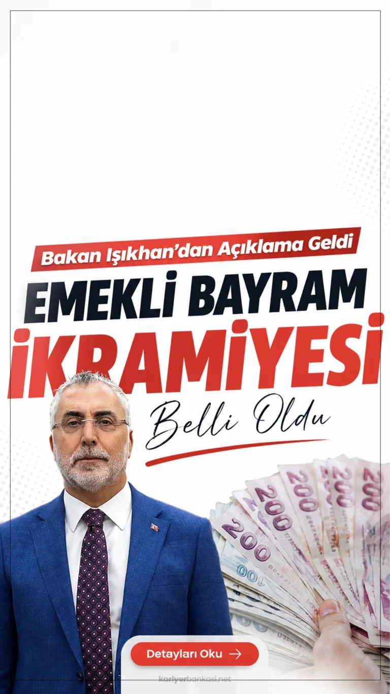 Çalışma ve Sosyal Güvenlik Bakanı Vedat Işıkhan, milyonlarca emeklinin merakla beklediği Kurban Bayramı ikramiyesine ilişkin açıklama yaptı. Bakan Işıkhan, Kurban Bayramı’nda ödenecek ikramiyenin Ramazan Bayramı’ndaki tutarla aynı olacağını belirtti. Buna göre emeklilere 4 bin TL bayram ikramiyesi ödenecek.
