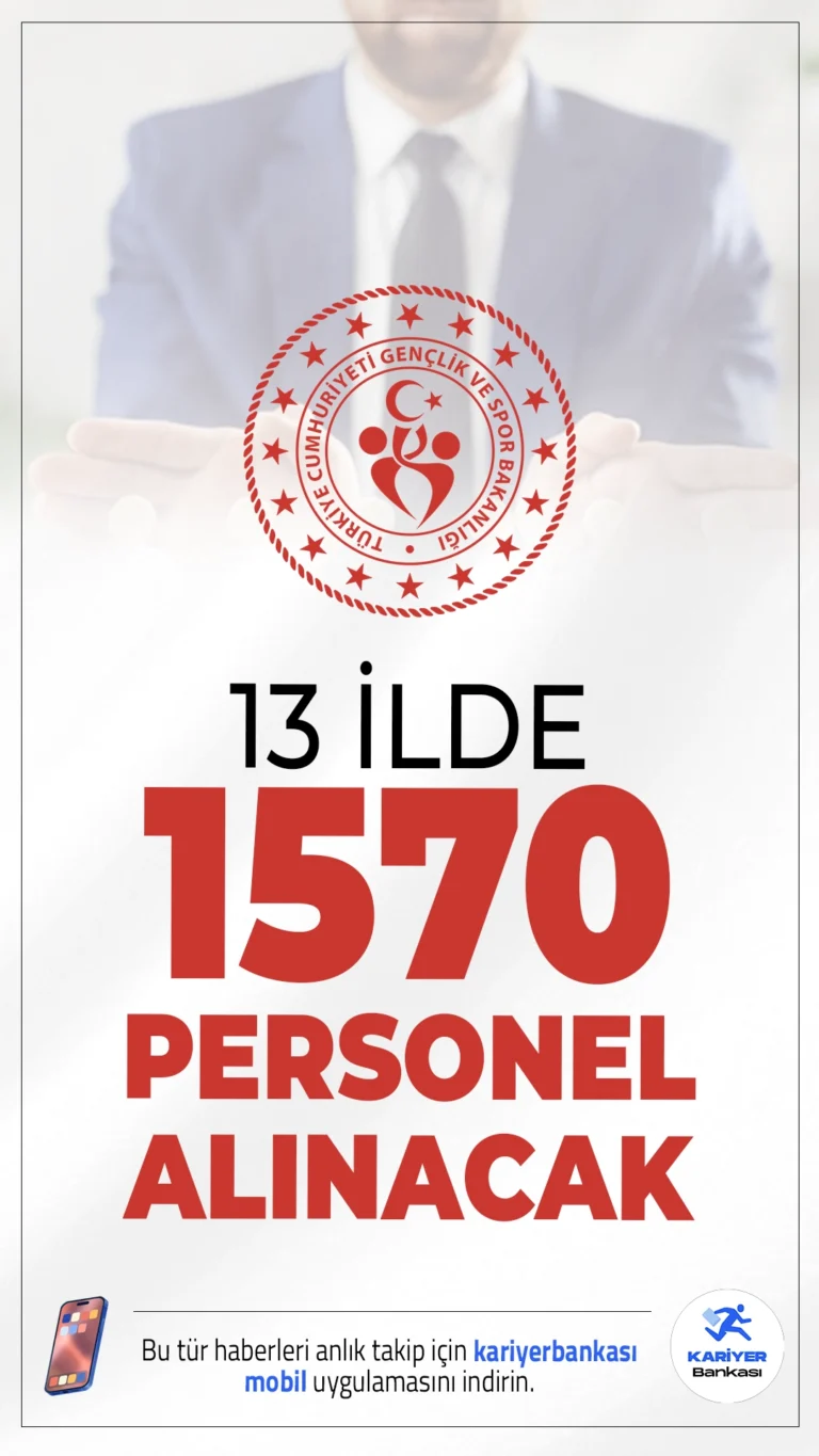 GSB 13 ilde 1570 Personel Alımı Yapacak.Gençlik ve Spor Bakanlığı (GSB), 13 ilde toplam 1.570 personel alımı gerçekleştireceğini duyurdu. Alımların KPSS şartı olmadan yapılacak olması, iş arayan vatandaşlar için önemli bir fırsat olarak öne çıkıyor. Başvurular, İŞKUR üzerinden alınacak ve süreç tamamen online yürütülecek.