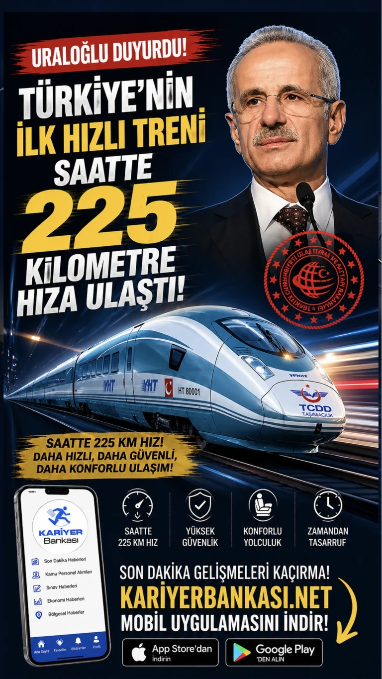 Türkiye'nin ilk milli hızlı treni test sürüşlerinde saatte 225 kilometre hıza ulaşarak tarihi bir başarıya imza attı.