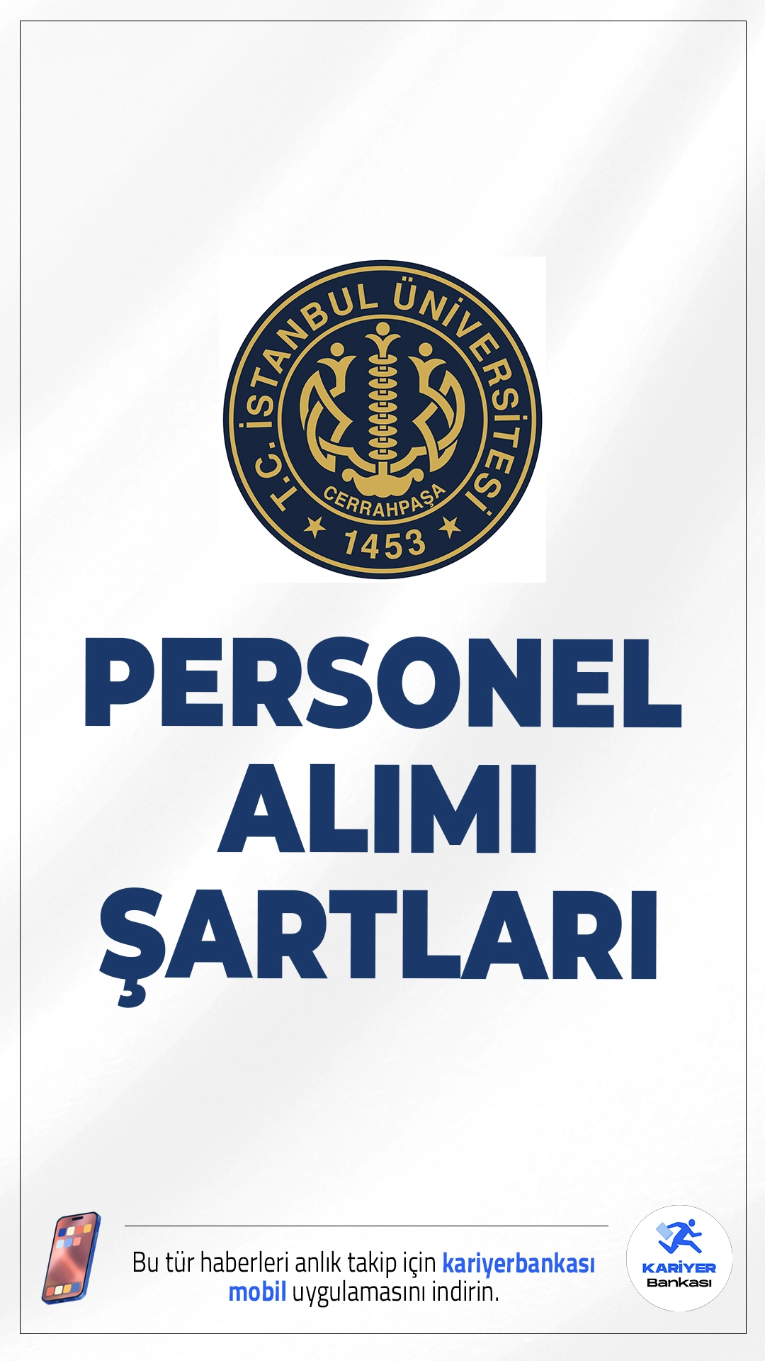 İÜC 73 Personel Alımı Başvuru Şartları.İstanbul Üniversitesi-Cerrahpaşa (İÜC) Rektörlüğü personel alımı için başvuru işlemleri devam ediyor. İlgili alım duyurusuna göre, İÜC'ye 2024 KPSS (B) grubu puan sıralamasına göre toplam 73 sözleşmeli personel alımı yapılacak. Alımlar, 657 sayılı Devlet Memurları Kanunu’nun 4/B maddesi kapsamında gerçekleştirilecek olup farklı kadrolarda istihdam sağlanacak.Başvuru şartları ve kontenjanlara dair tüm detaylar haberimizde.