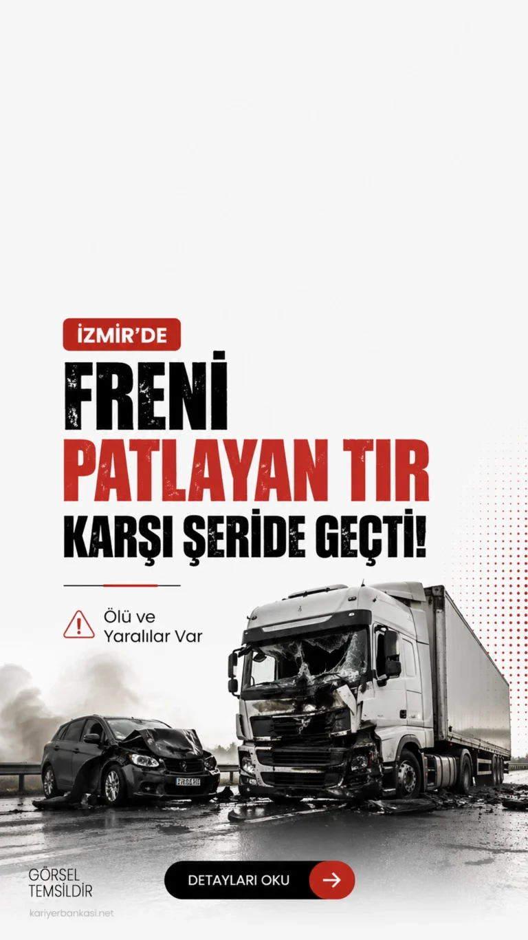İzmir’de Freni Patlayan Tır Karşı Şeride Geçti: Ölü ve Yaralılar Var.İzmir Bornova’da kontrolden çıkan tır karşı şeride geçti. Kazada 3 kişi yaşamını yitirdi, 7 kişi yaralandı.