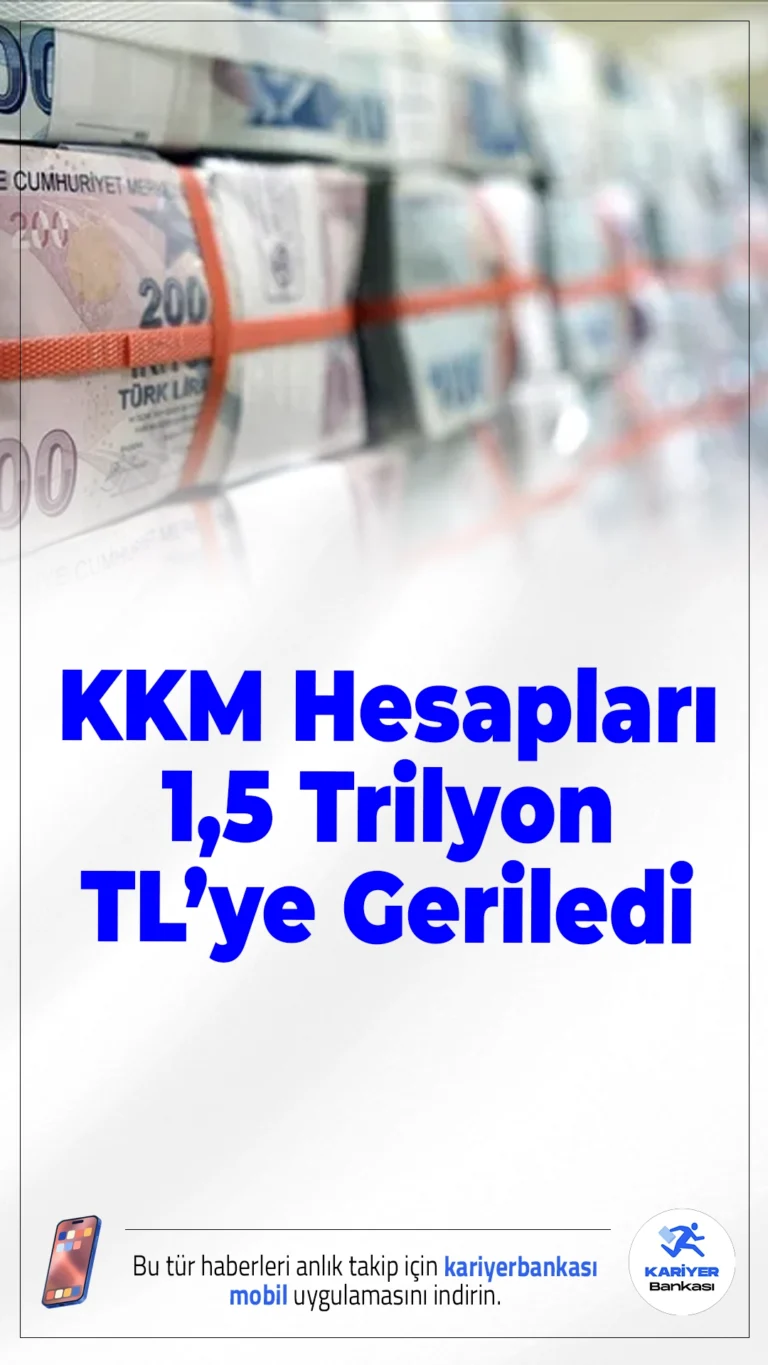 KKM Hesapları 1,5 Trilyon TL’ye Geriledi.Kur korumalı mevduatlarda gerileme devam ederken, bankacılık sektöründe kredi ve mevduat tarafında artış dikkat çekti.
