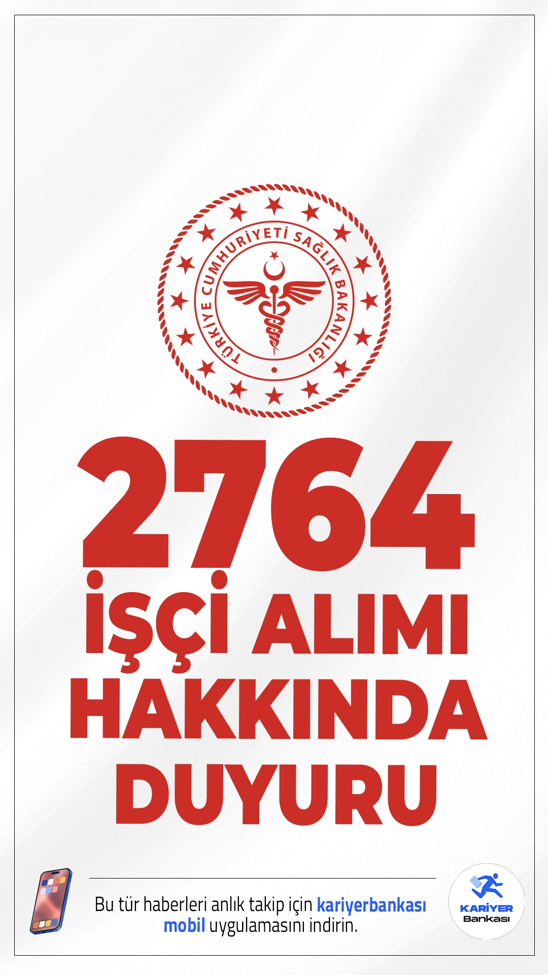 Sağlık Bakanlığı 2764 İşçi Alımı Hakkında Duyuru Geldi.Sağlık Bakanlığı, 2764 sürekli işçi alımı kapsamında yedek adaylar için başvuru ve göreve başlama sürecini duyurdu.
