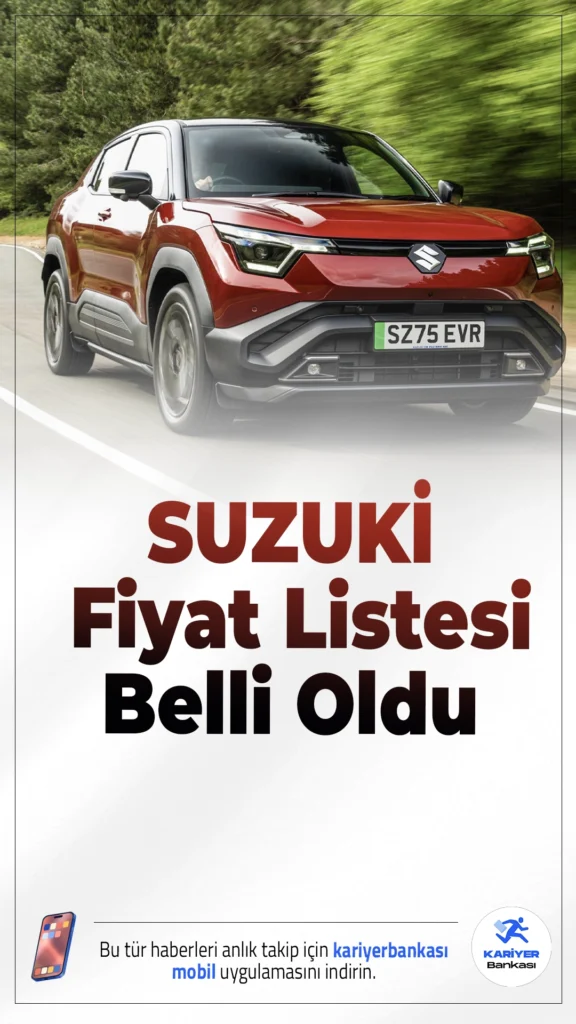 Suzuki Nisan 2026 Fiyat Listesi Belli Oldu.Suzuki’nin Nisan 2026 fiyat listesi yayımlandı. Zamlı listeyle birlikte modeller 2 milyon TL bandının üzerine çıktı.