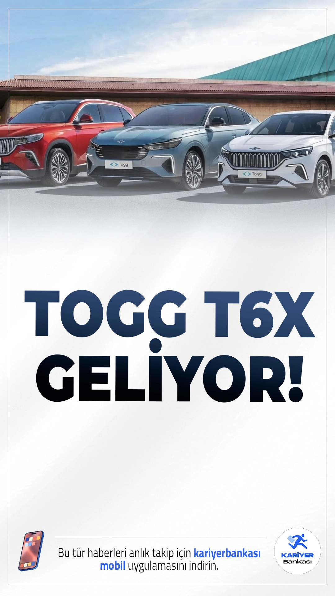 TOGG’dan Ticari Hamle: T6X Geliyor.Türkiye’nin yerli otomobil markası TOGG, esnaf ve işletmelere yönelik yeni ticari modeli T6X’i 2028’de yollara çıkarmayı hedefliyor.