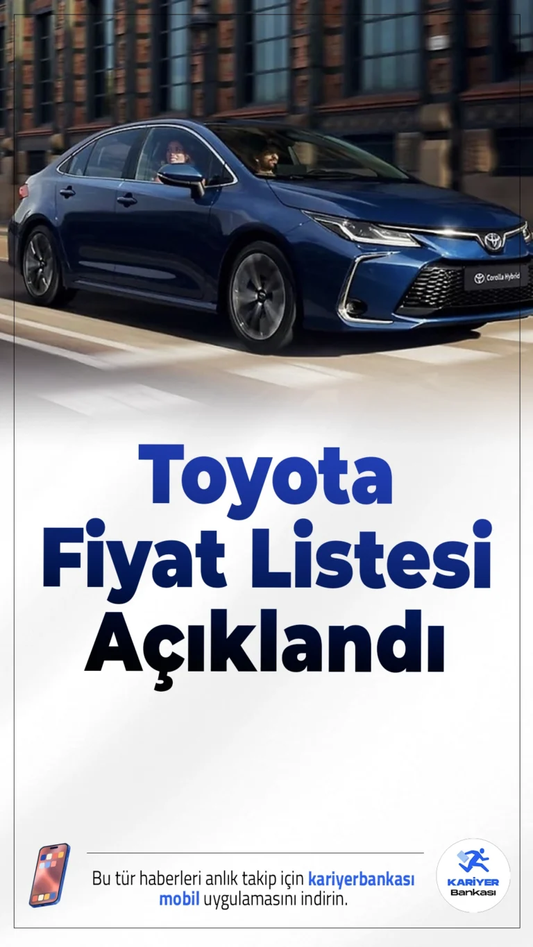 Toyota Nisan 2026 Fiyat Listesi Açıklandı.Toyota’nın Nisan 2026 fiyat listesi yayımlandı; birçok modelde en az 100 bin TL’yi aşan zam dikkat çekti.