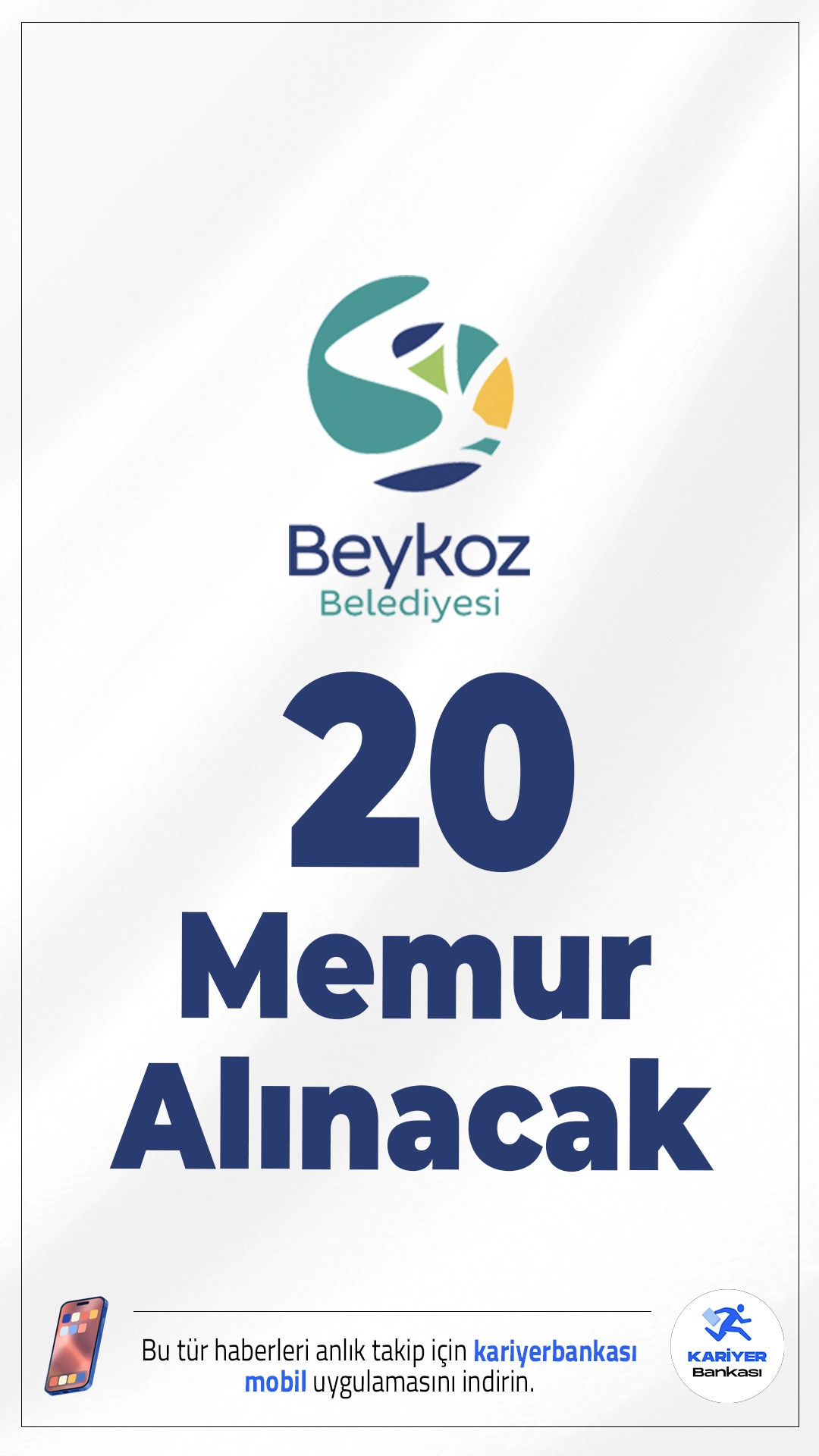 Beykoz Belediyesi 20 Memur Alımı Yapacak.İstanbul Beykoz Belediyesi tarafından yayımlanan duyuruya göre, belediye bünyesinde görevlendirilmek üzere toplam 20 zabıta memuru alımı yapılacak. Alımlar, 657 sayılı Devlet Memurları Kanunu kapsamında gerçekleştirilecek olup adaylar KPSS puanı ve sözlü + uygulamalı sınav ile belirlenecek.işte şartlar ve başvuru bilgileri..