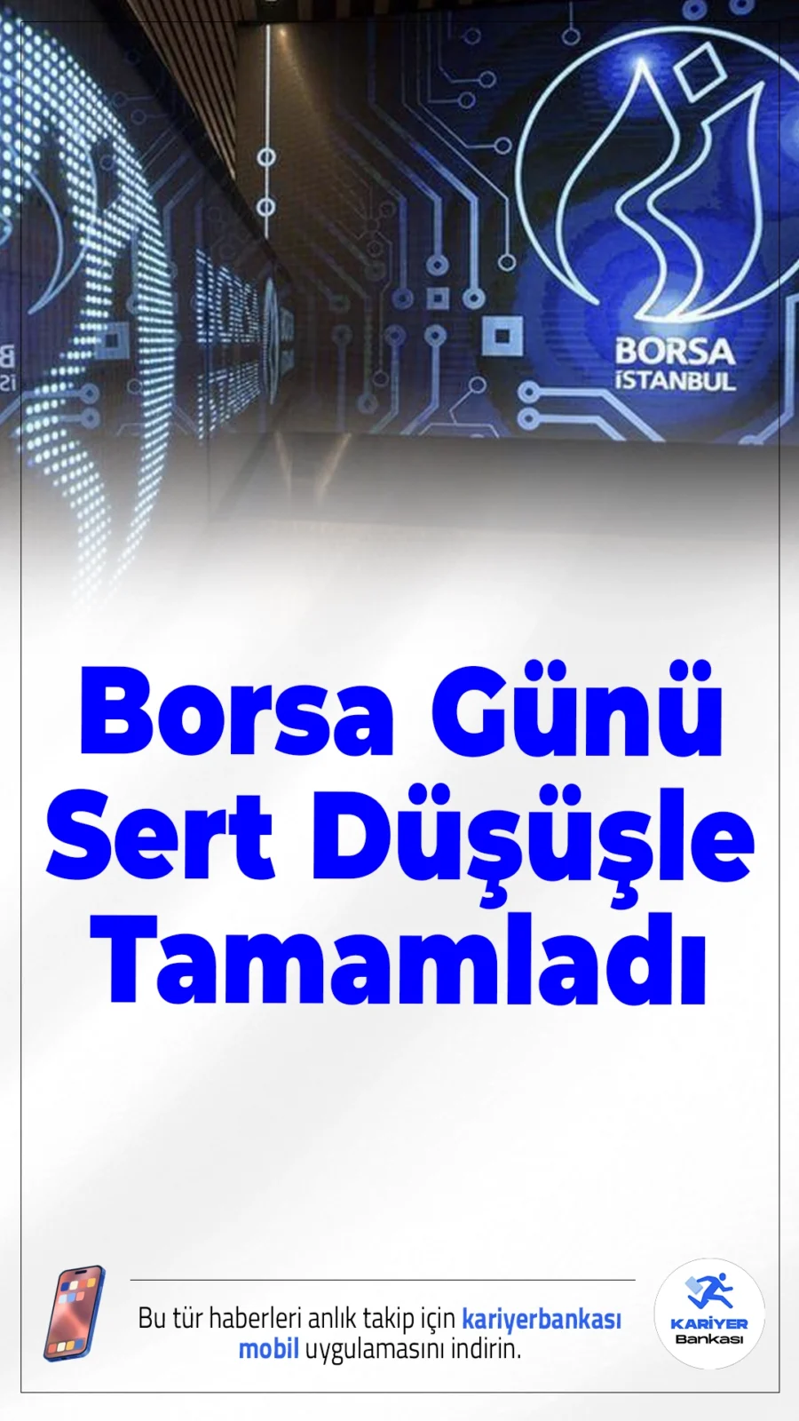 Borsa Günü Sert Düşüşle Tamamladı.BIST 100 endeksi güne yükselişle başlasa da satış baskısıyla günü yüzde 1,81 düşüşle tamamladı.