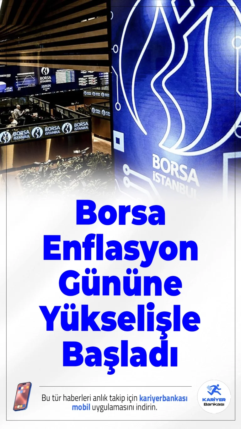 Borsa Enflasyon Gününe Yükselişle Başladı.Borsa İstanbul, enflasyon verisinin açıklandığı güne pozitif başladı; BIST 100 endeksi 13 bin puanın üzerinde açıldı.
