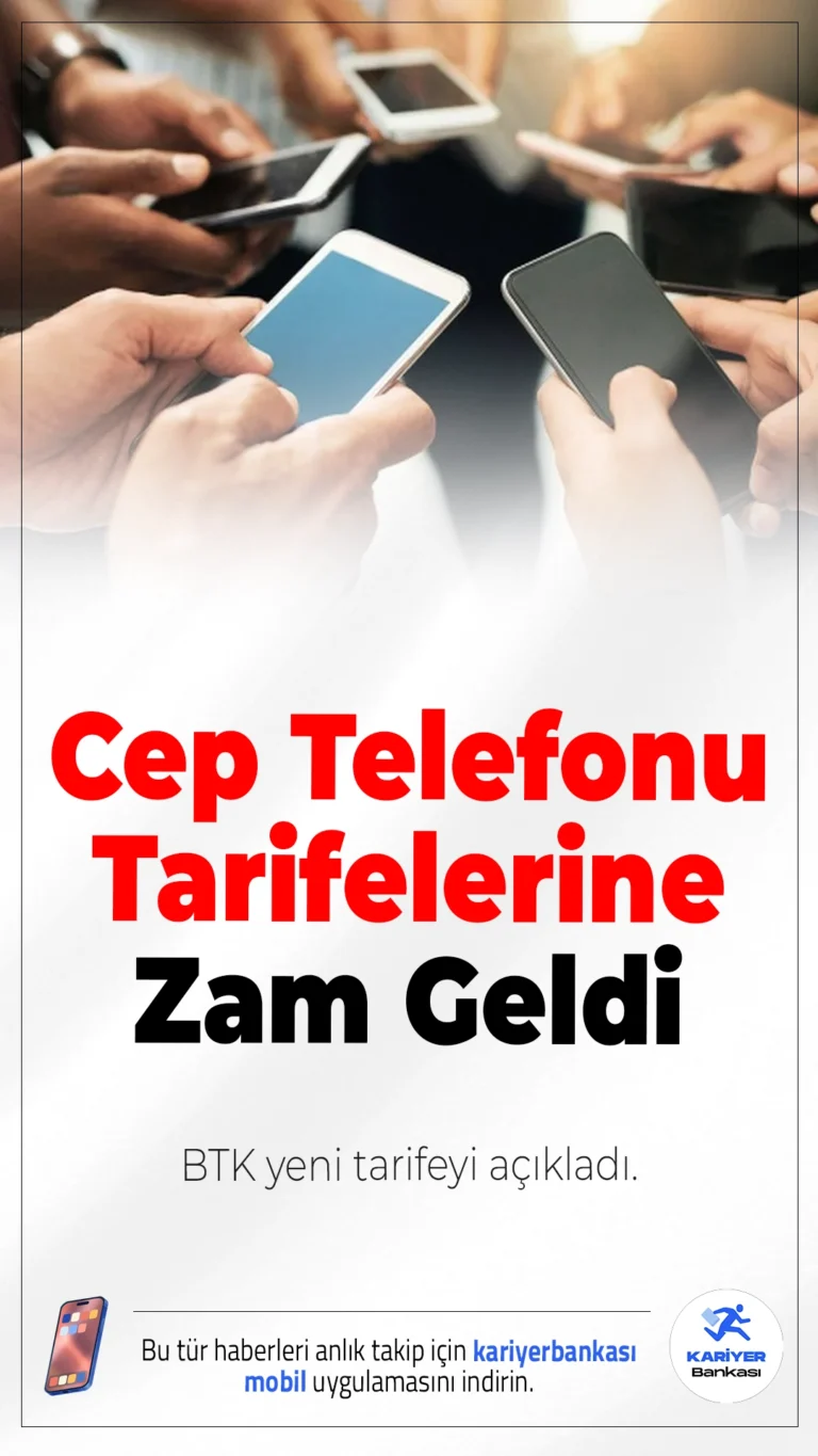 BTK Yeni Tarifeyi Açıkladı: Cep Telefonu Tarifelerine Zam Geldi.BTK’nın yeni düzenlemesiyle mobil iletişim ücretlerine ortalama %15,8 zam yapıldı, arama ve SMS fiyatları yükseldi.