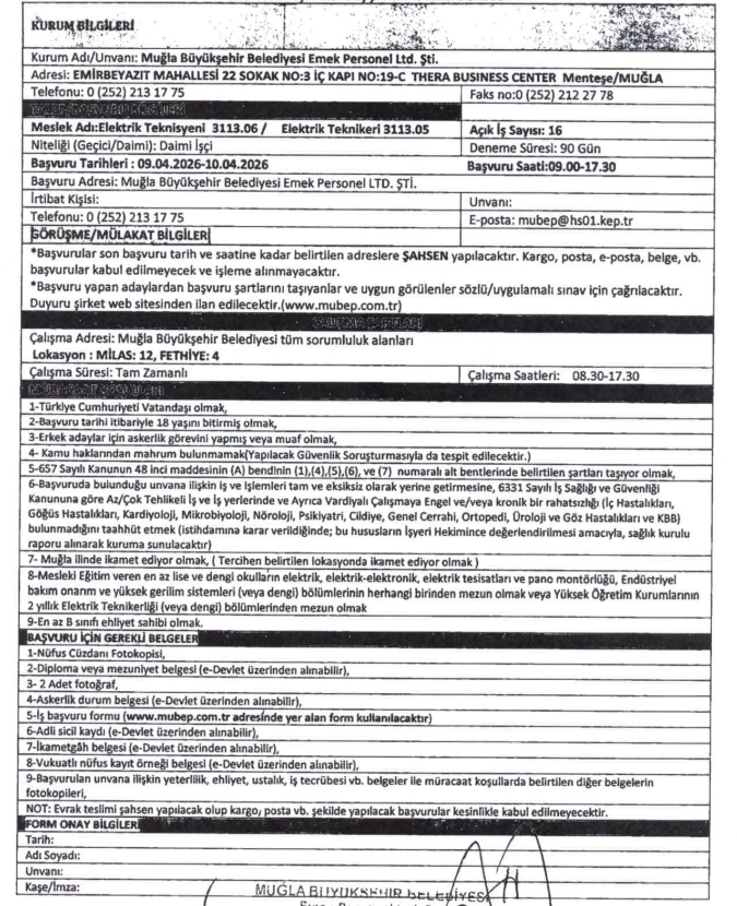 MUBEP 2026 Personel Alımı