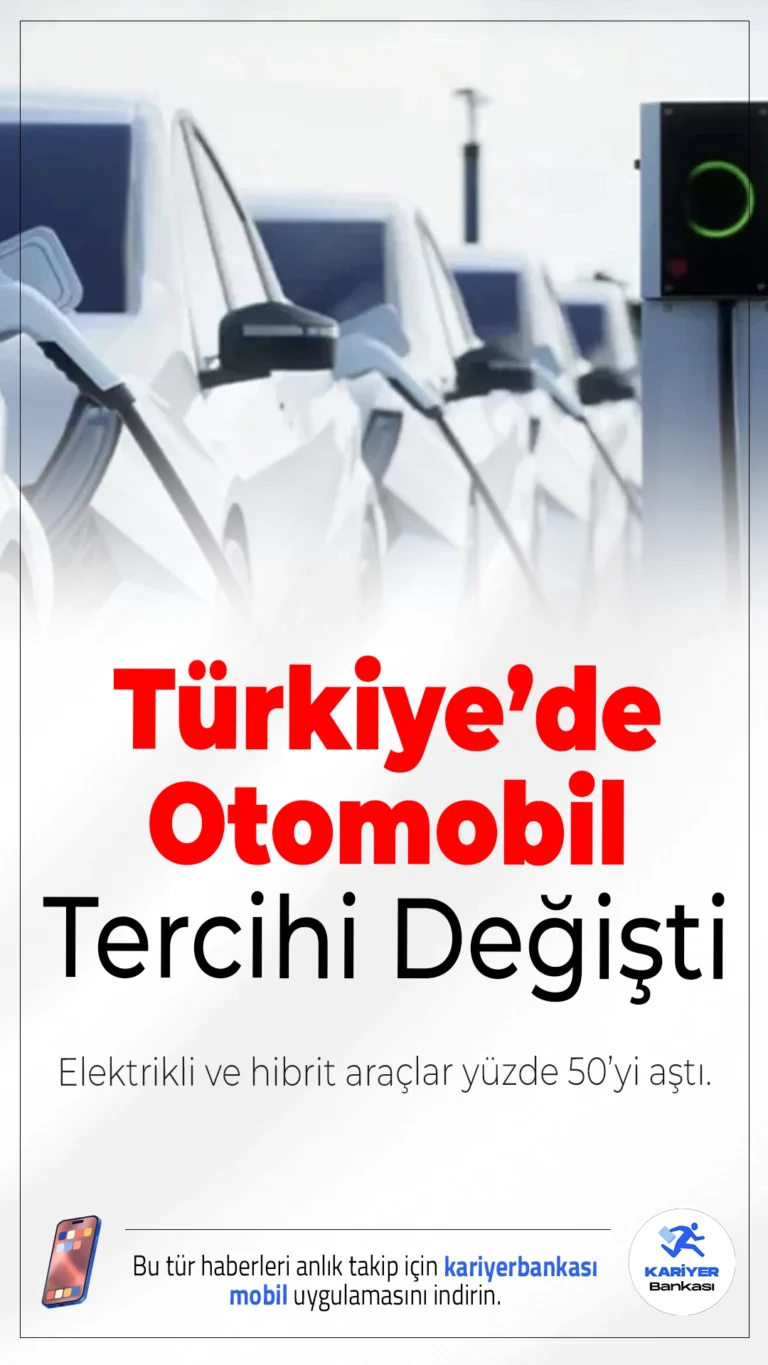 Türkiye’de Otomobil Tercihi Değişti: Elektrikli ve Hibrit Araçlar Yüzde 50’yi Aştı.Türkiye’de yılın ilk çeyreğinde elektrikli ve hibrit araç satışları hızla artarak toplam pazarın yarısından fazlasını oluşturdu.