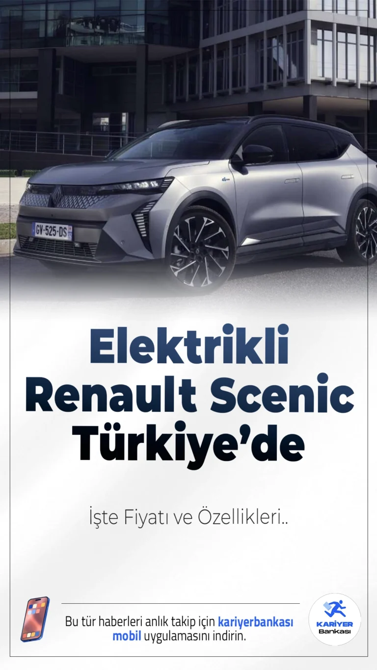 Elektrikli Renault Scenic Türkiye’de: İşte Fiyatı ve Özellikleri.Renault’nun yeni elektrikli SUV modeli Scenic, Türkiye pazarına giriş yaptı; lansmana özel fiyatı dikkat çekti.