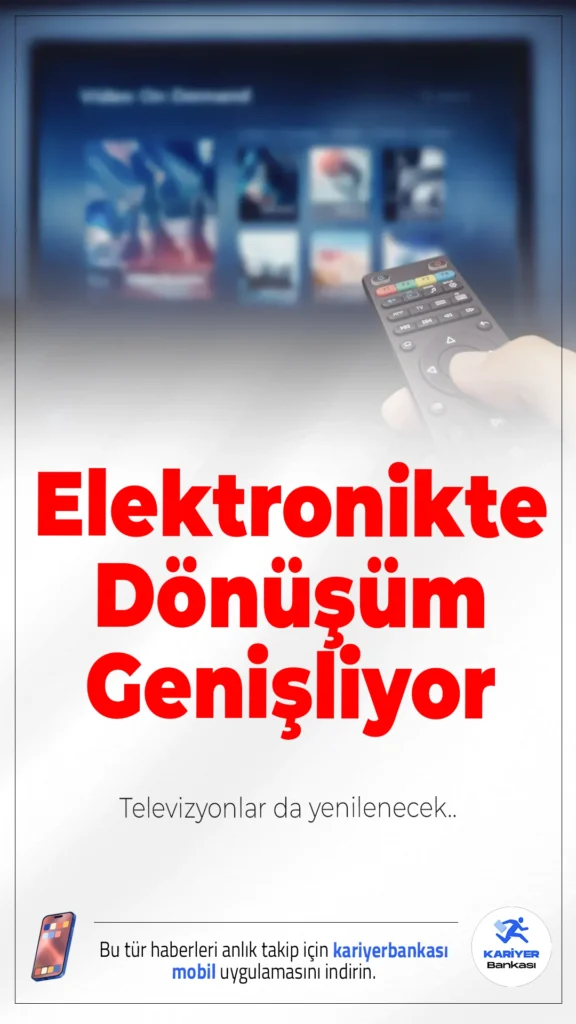 Elektronikte Dönüşüm Genişliyor: Televizyonlar da Yenilenecek.Ticaret Bakanlığı’nın yeni düzenlemesiyle yenilenmiş ürün kapsamı genişliyor, televizyonlar da ikinci kez ekonomiye kazandırılacak.