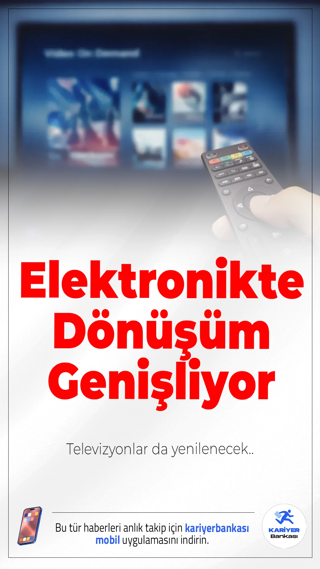 Elektronikte Dönüşüm Genişliyor: Televizyonlar da Yenilenecek.Ticaret Bakanlığı’nın yeni düzenlemesiyle yenilenmiş ürün kapsamı genişliyor, televizyonlar da ikinci kez ekonomiye kazandırılacak.