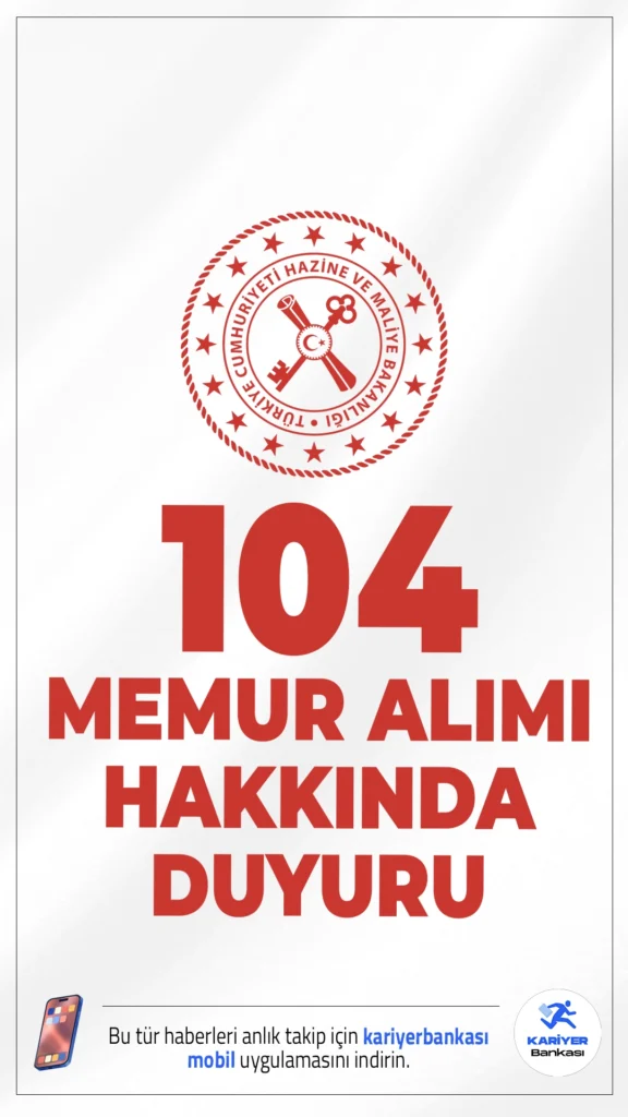 Hazine Bakanlığı 104 Memur Alımı Hakkında Duyuru.Hazine ve Maliye Uzman Yardımcılığı yazılı sınavına girecek adayların sınav yerleri erişime açıldı.